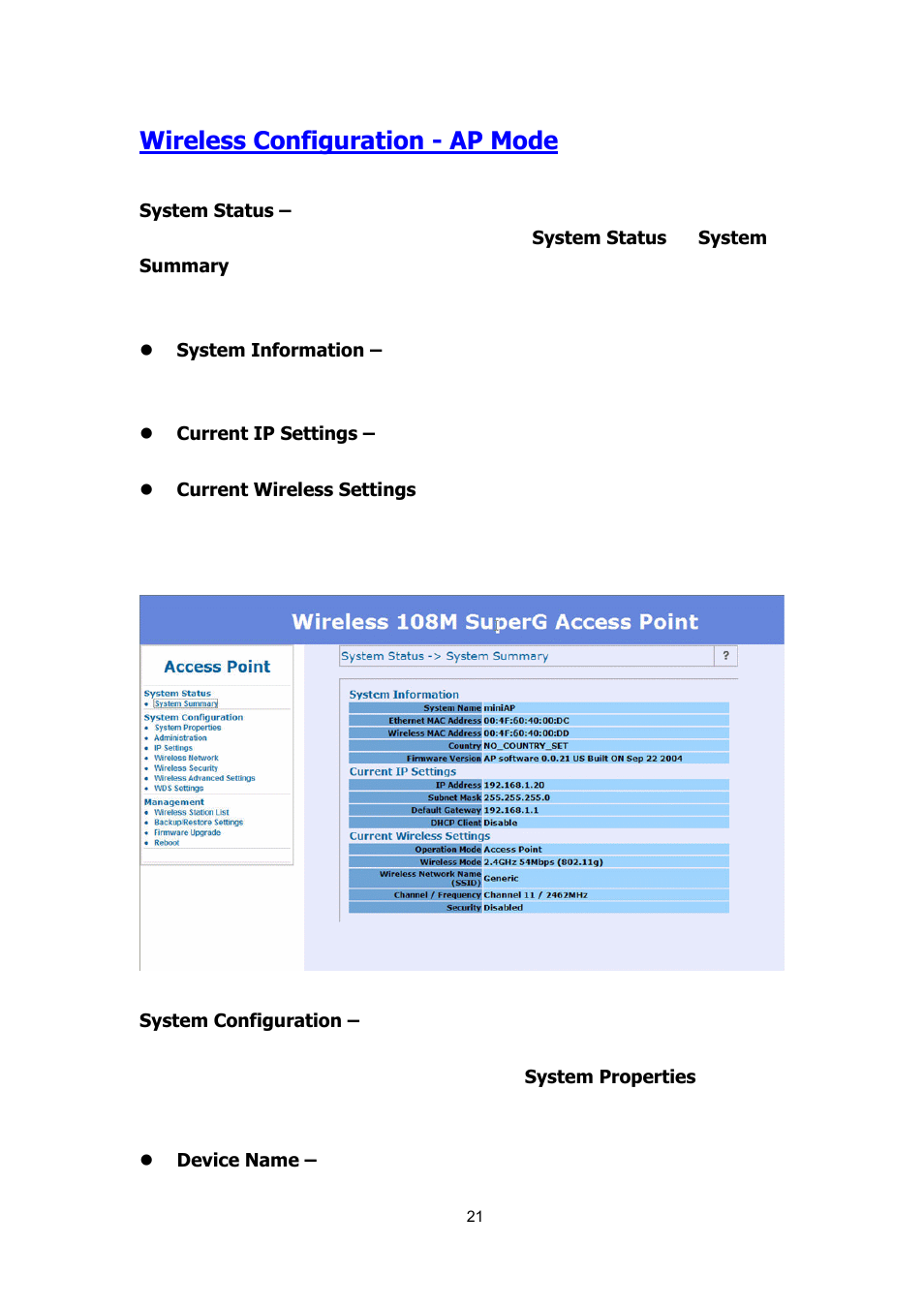 Wireless configuration - ap mode | AirLive WH-5410G User Manual | Page 21 / 51