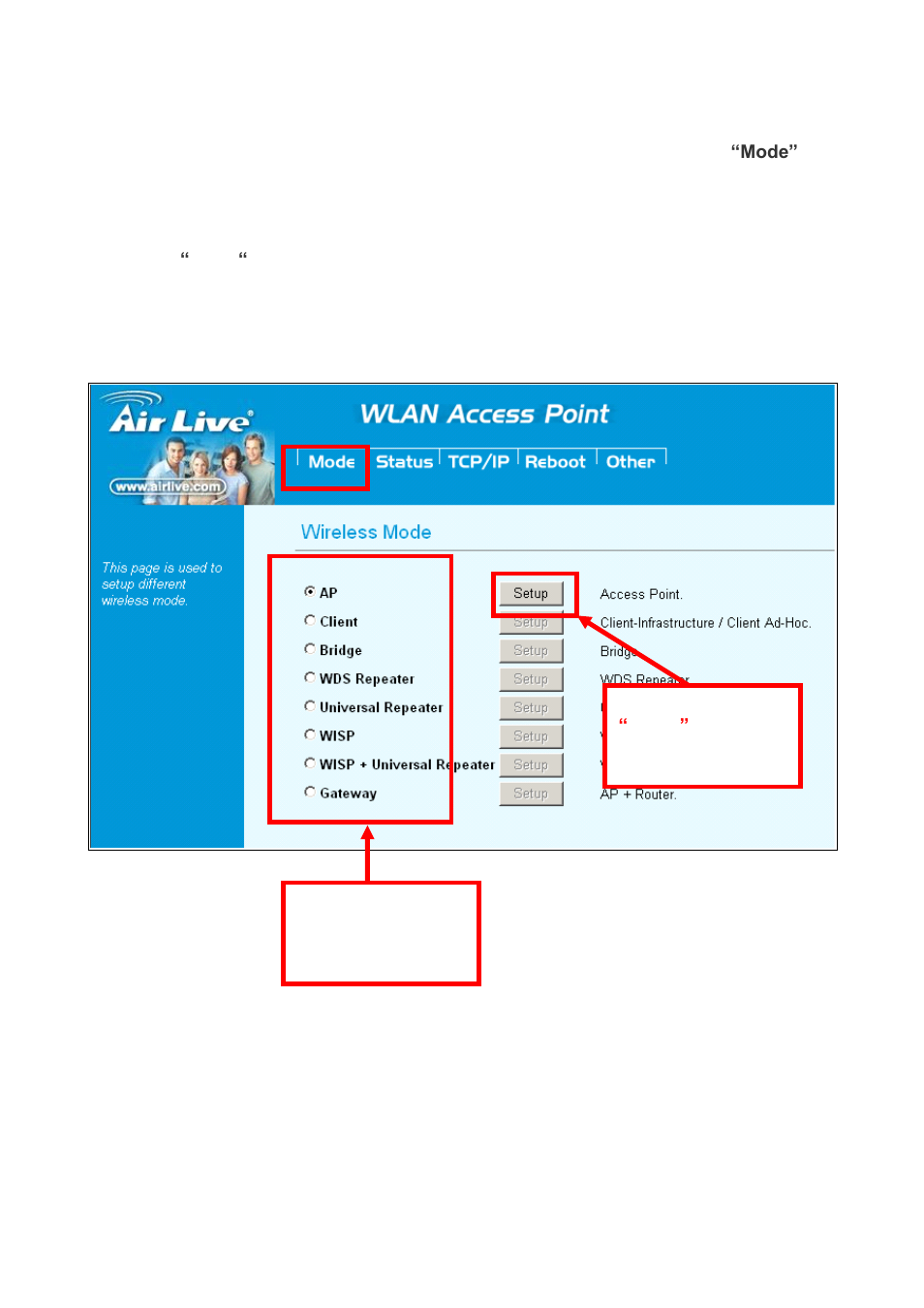 0 change operation mode | AirLive WH-5420CPE User Manual | Page 21 / 97