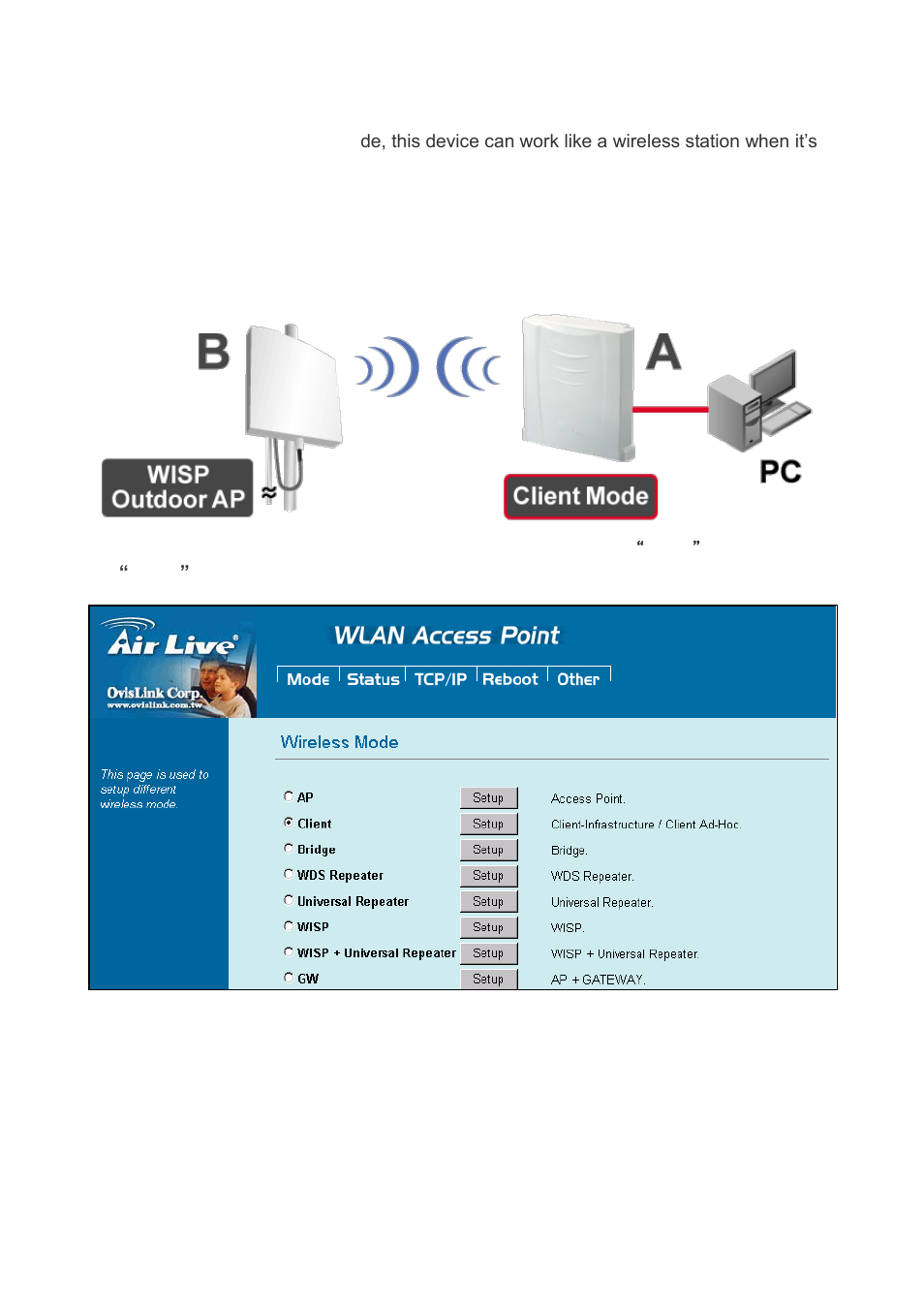 2 client mode | AirLive WH-5420CPE User Manual | Page 23 / 97