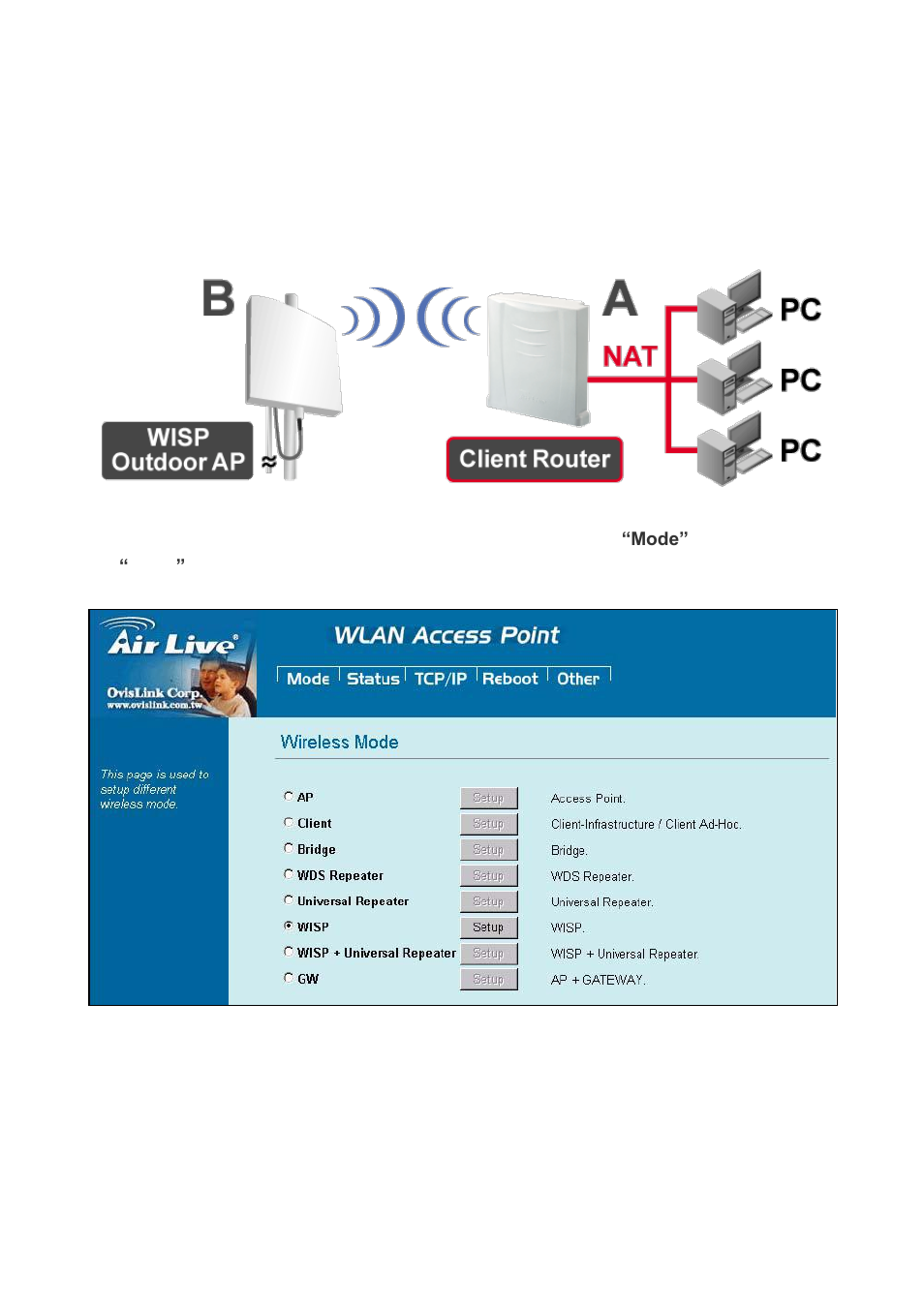 6 wisp (client router) mode | AirLive WH-5420CPE User Manual | Page 27 / 97