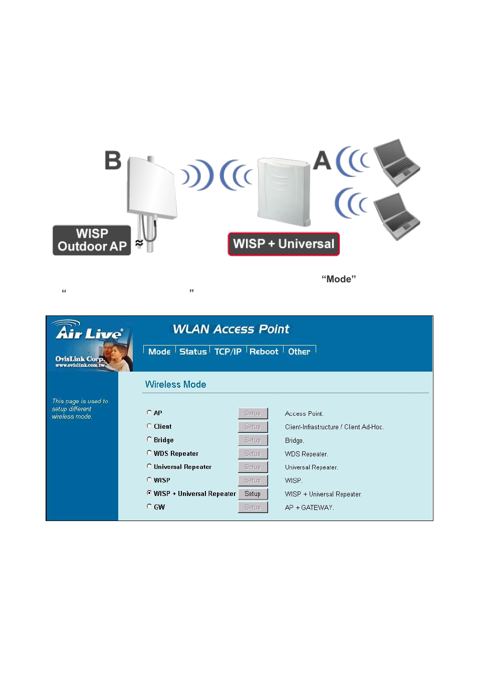 7 wisp + universal repeater mode | AirLive WH-5420CPE User Manual | Page 28 / 97