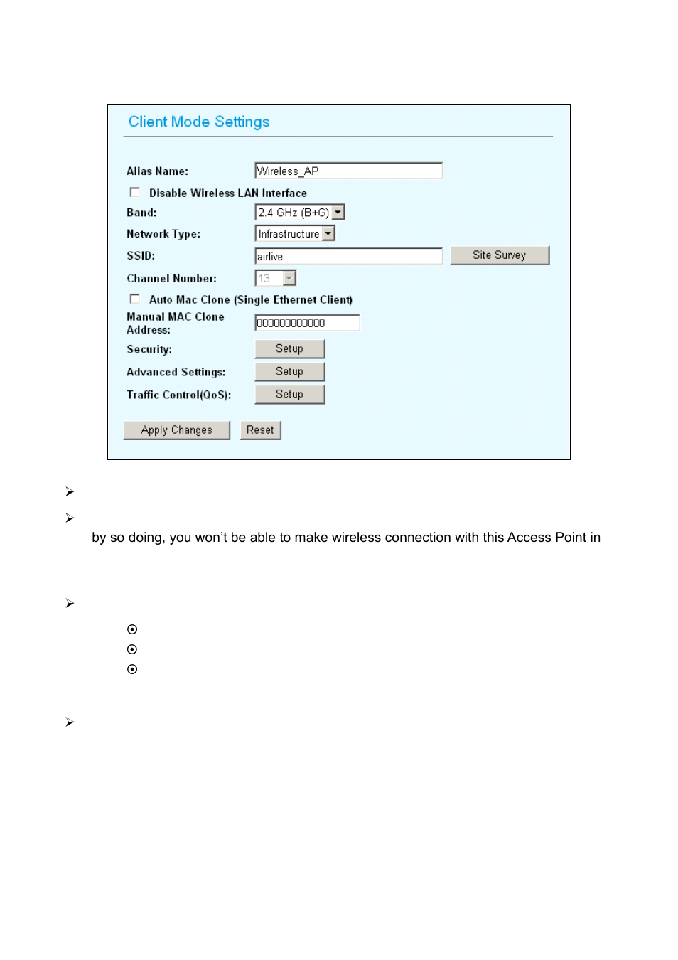 2 client mode settings | AirLive WH-5420CPE User Manual | Page 32 / 97