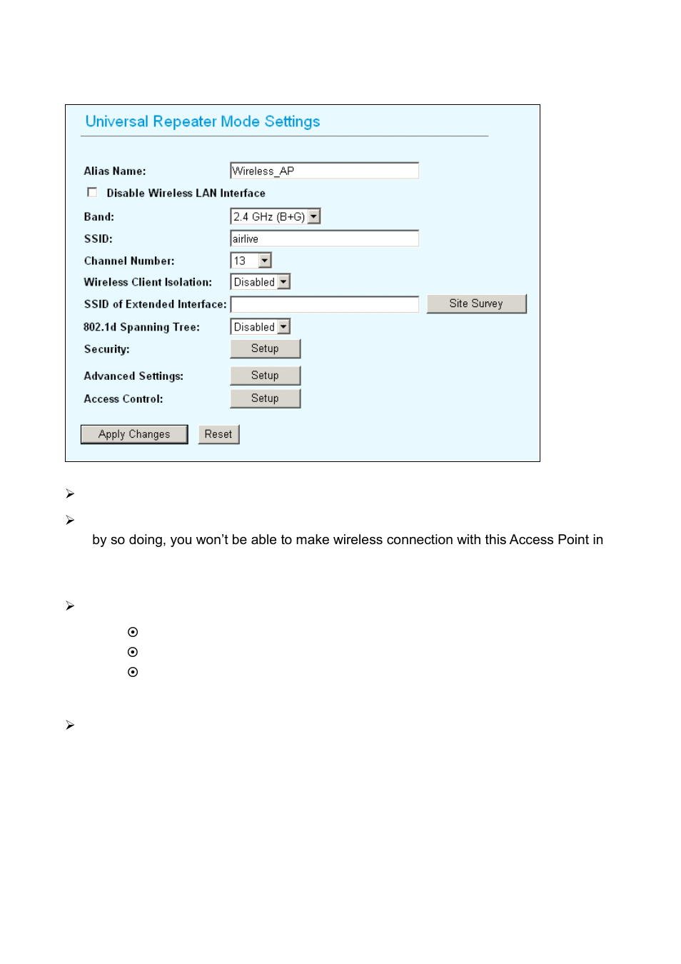 5 universal repeater mode settings | AirLive WH-5420CPE User Manual | Page 40 / 97