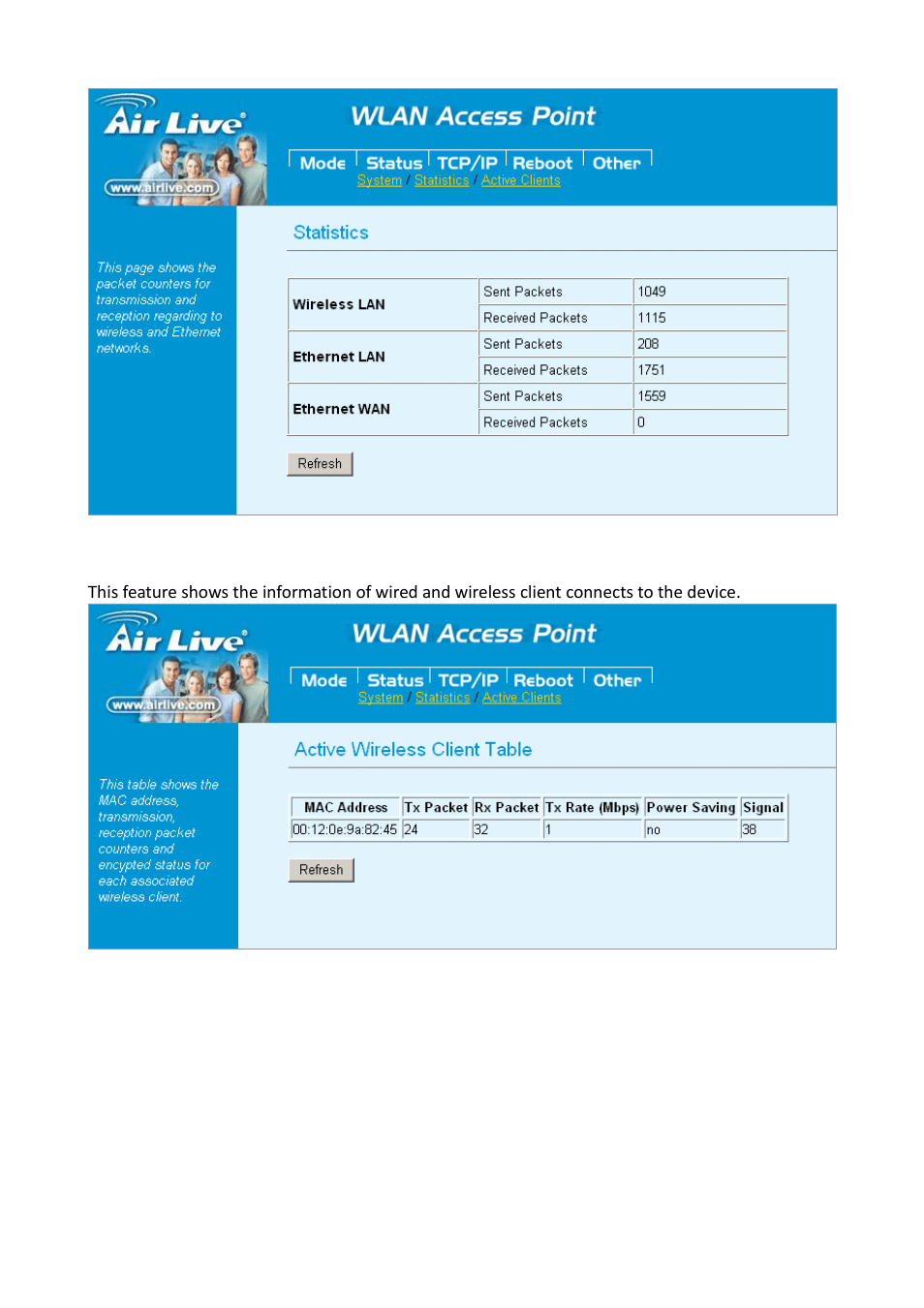 Active clients | AirLive WH-5420CPE User Manual | Page 84 / 97