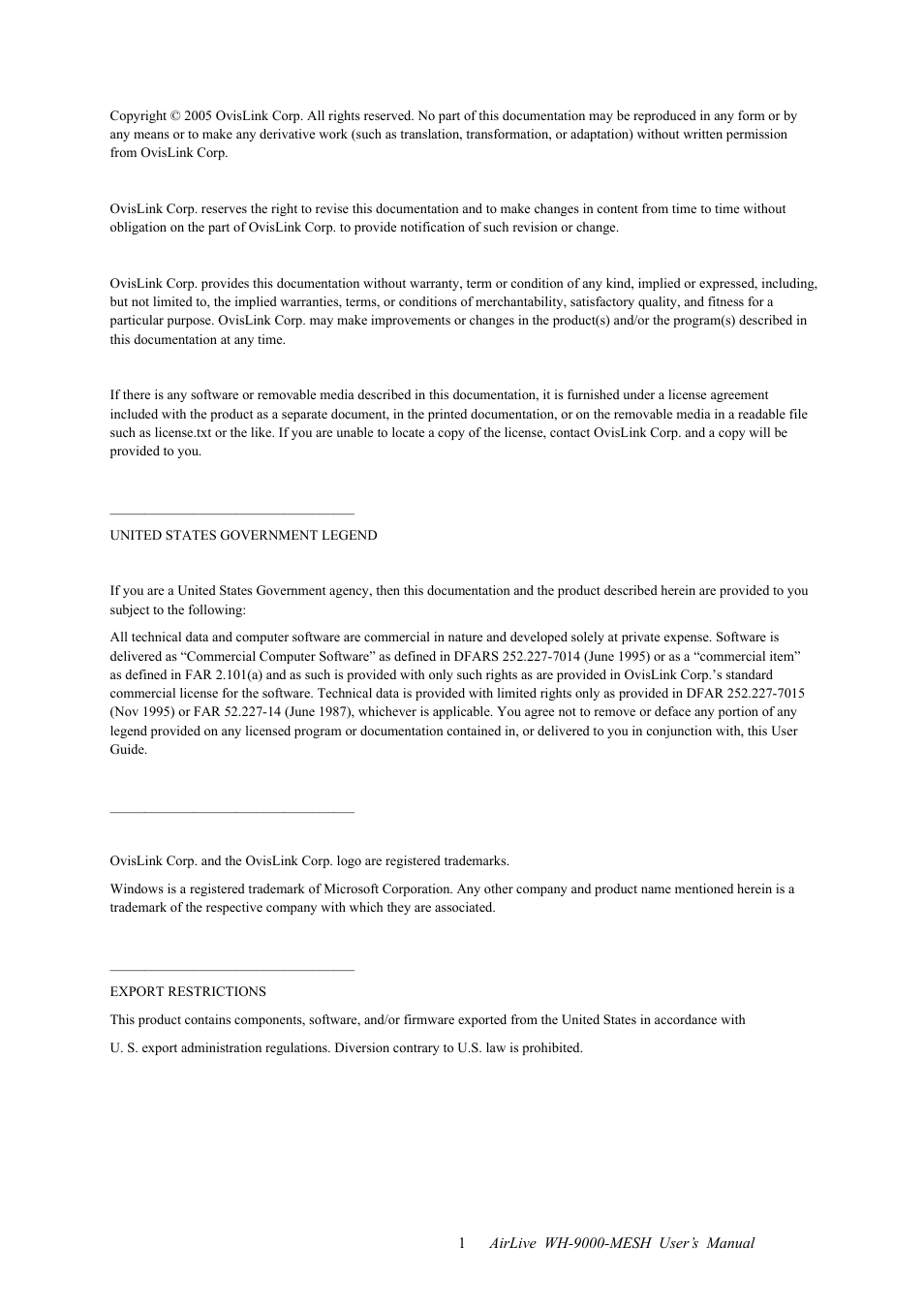 AirLive WH-9000MESH User Manual | Page 2 / 66