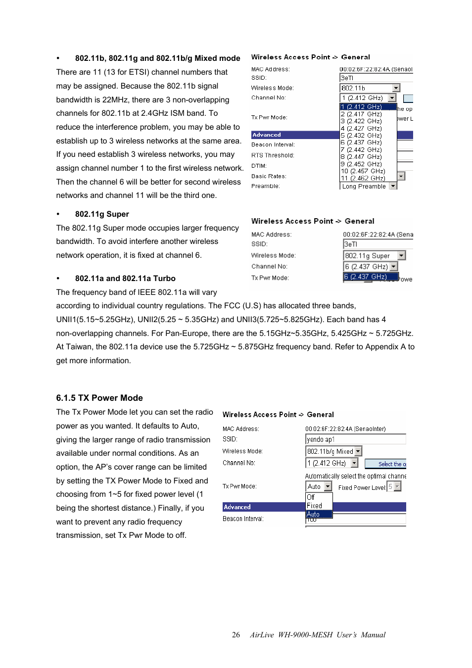 5 tx power mode | AirLive WH-9000MESH User Manual | Page 27 / 66