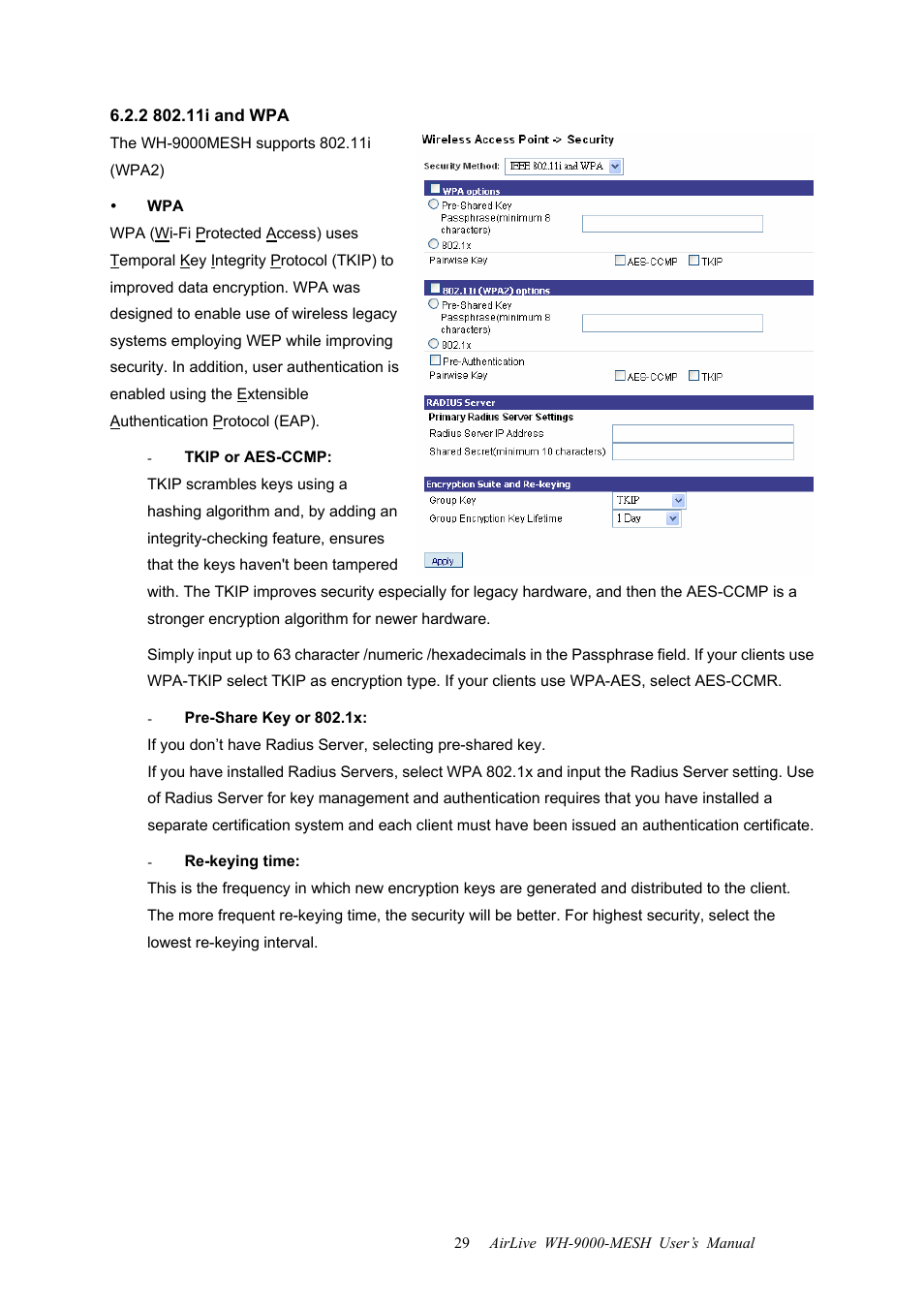 2 802.11i and wpa | AirLive WH-9000MESH User Manual | Page 30 / 66