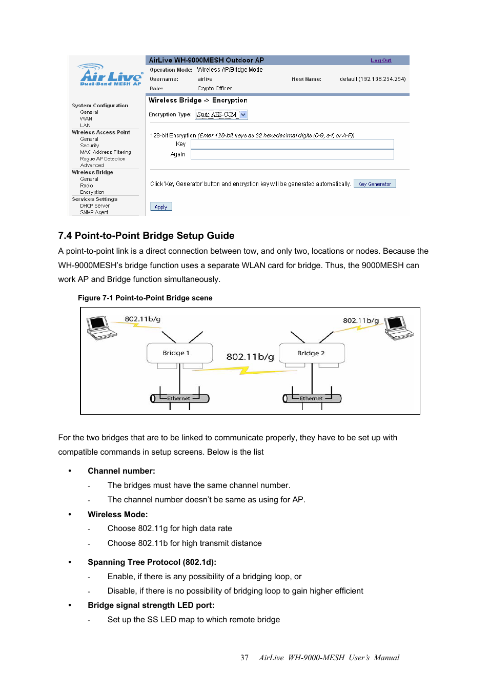 4 point-to-point bridge setup guide | AirLive WH-9000MESH User Manual | Page 38 / 66