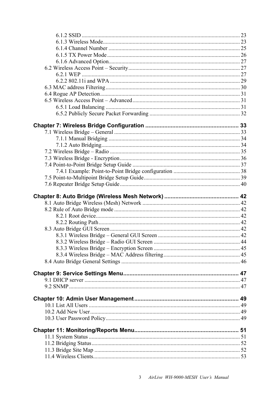 AirLive WH-9000MESH User Manual | Page 4 / 66