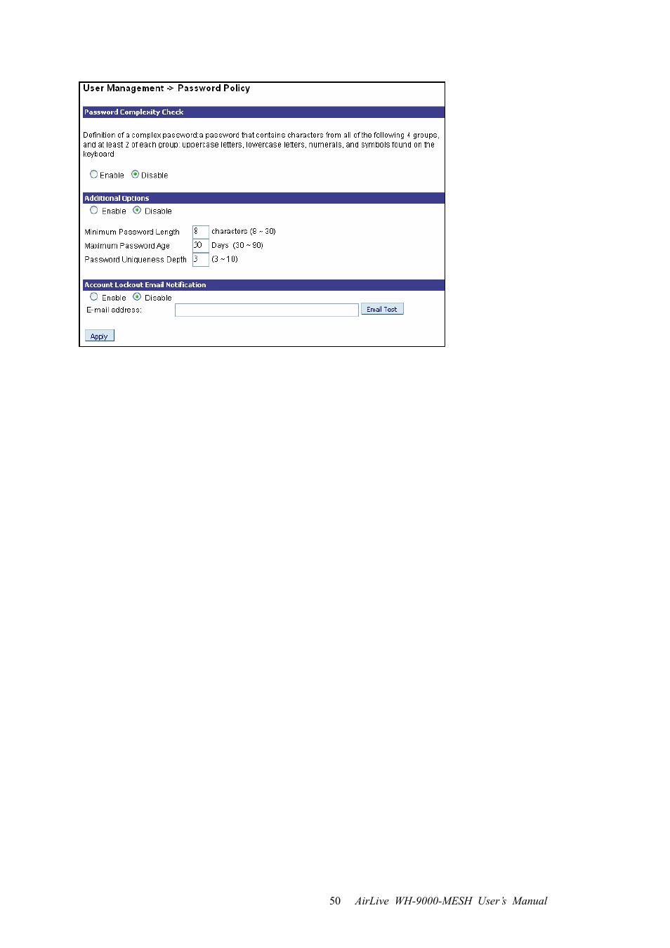 AirLive WH-9000MESH User Manual | Page 51 / 66