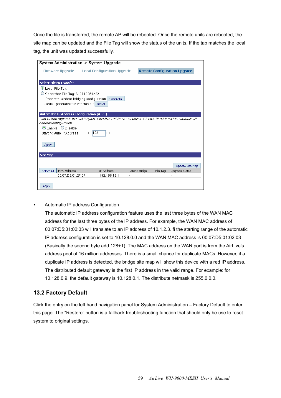 2 factory default | AirLive WH-9000MESH User Manual | Page 60 / 66