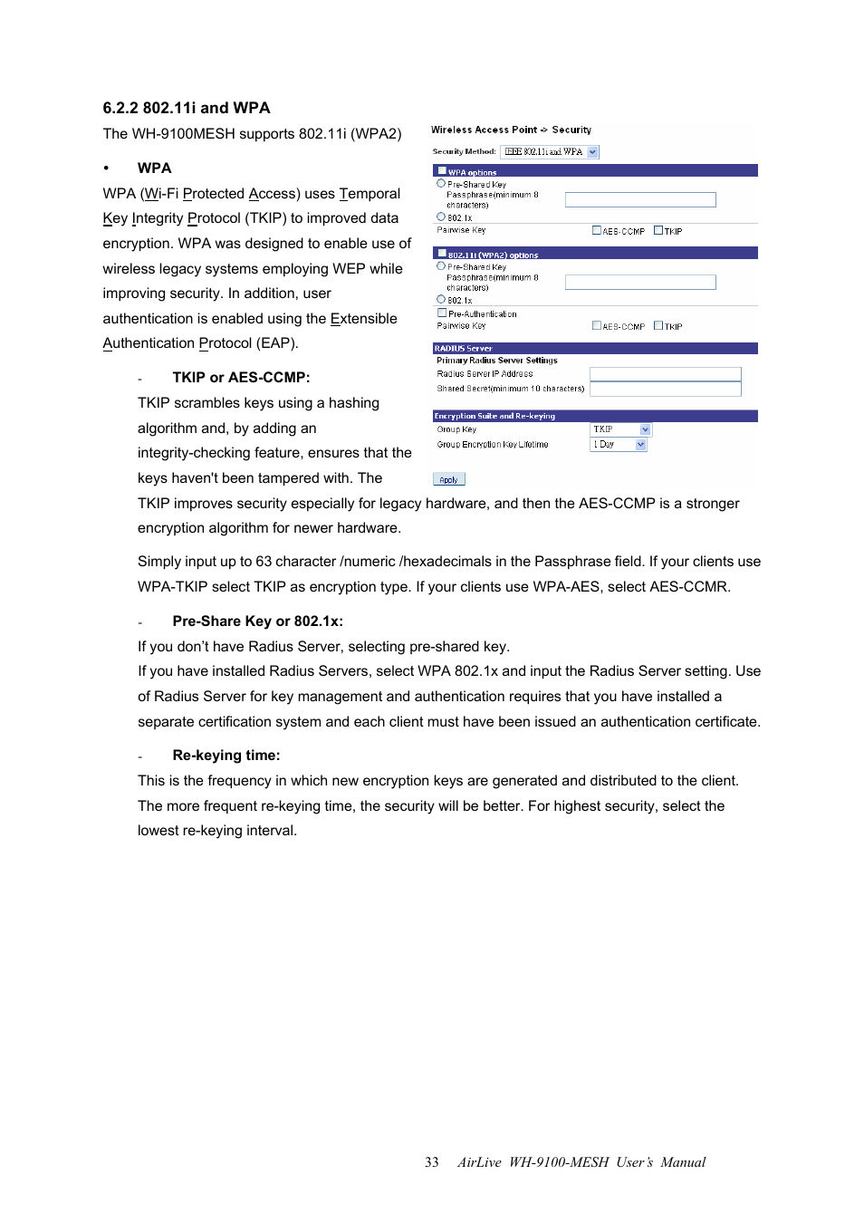 2 802.11i and wpa | AirLive WH-9100MESH User Manual | Page 34 / 74