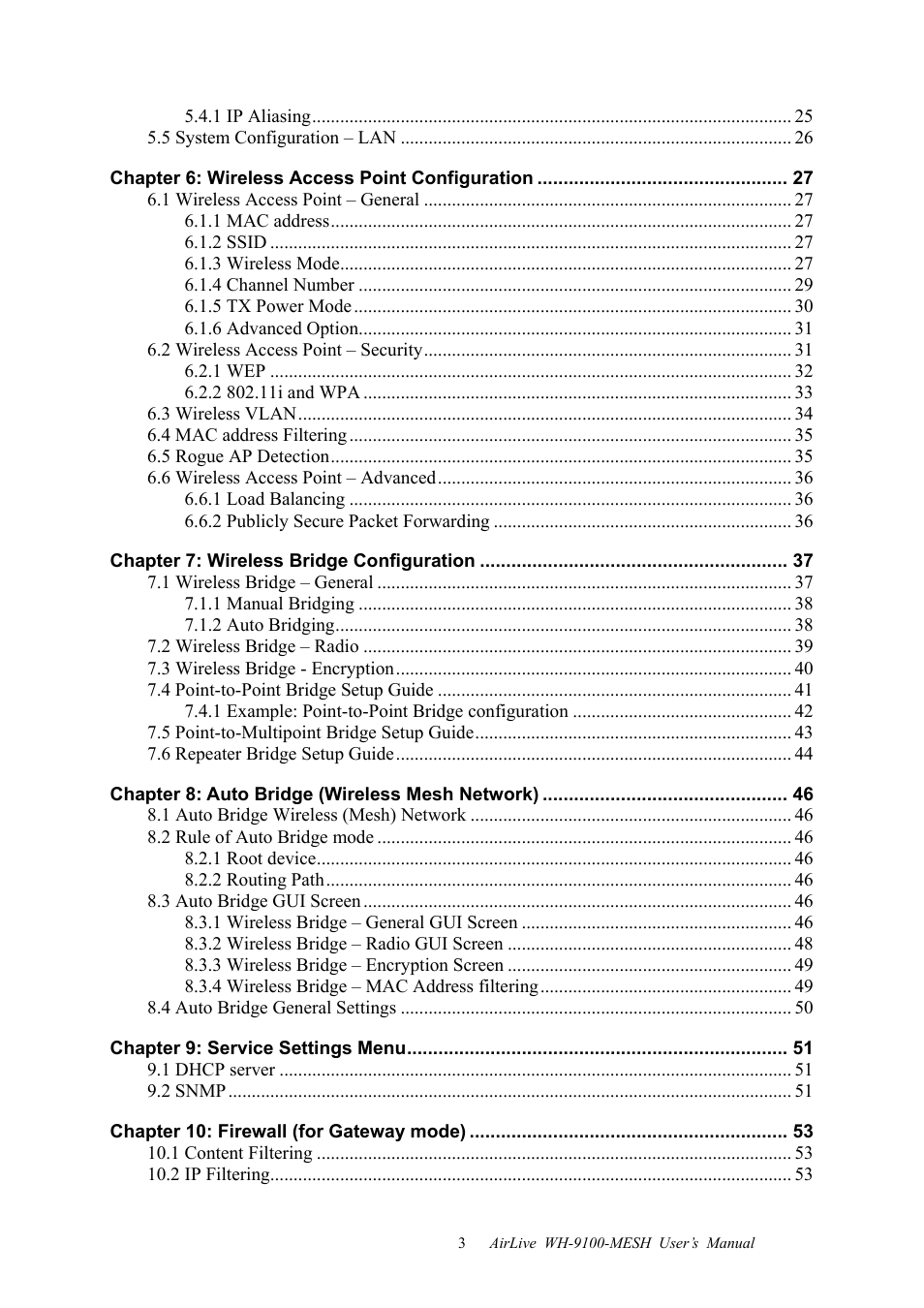 AirLive WH-9100MESH User Manual | Page 4 / 74