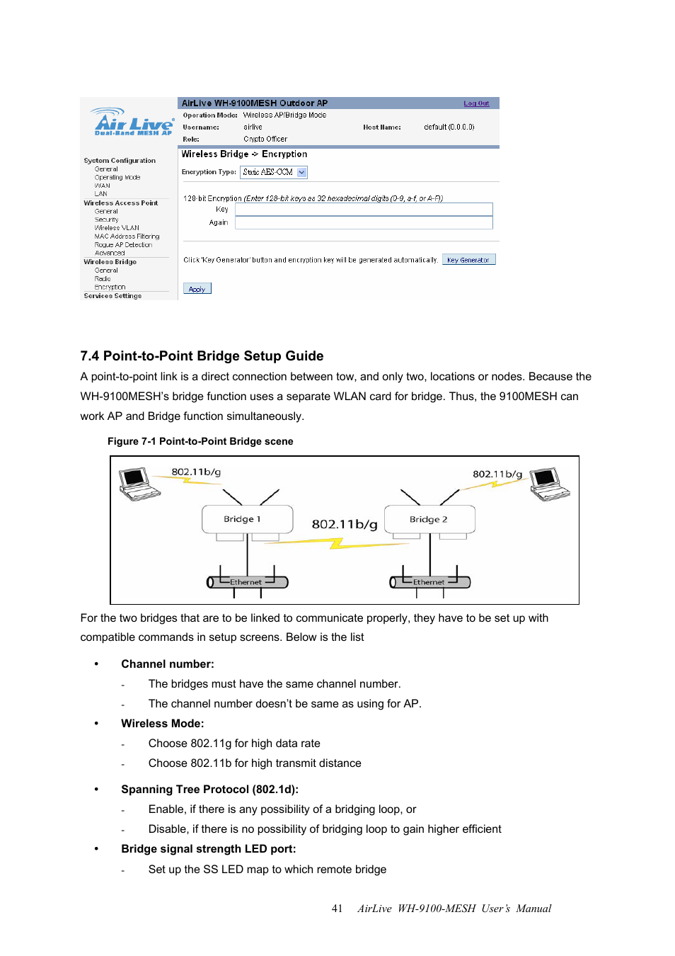 4 point-to-point bridge setup guide | AirLive WH-9100MESH User Manual | Page 42 / 74