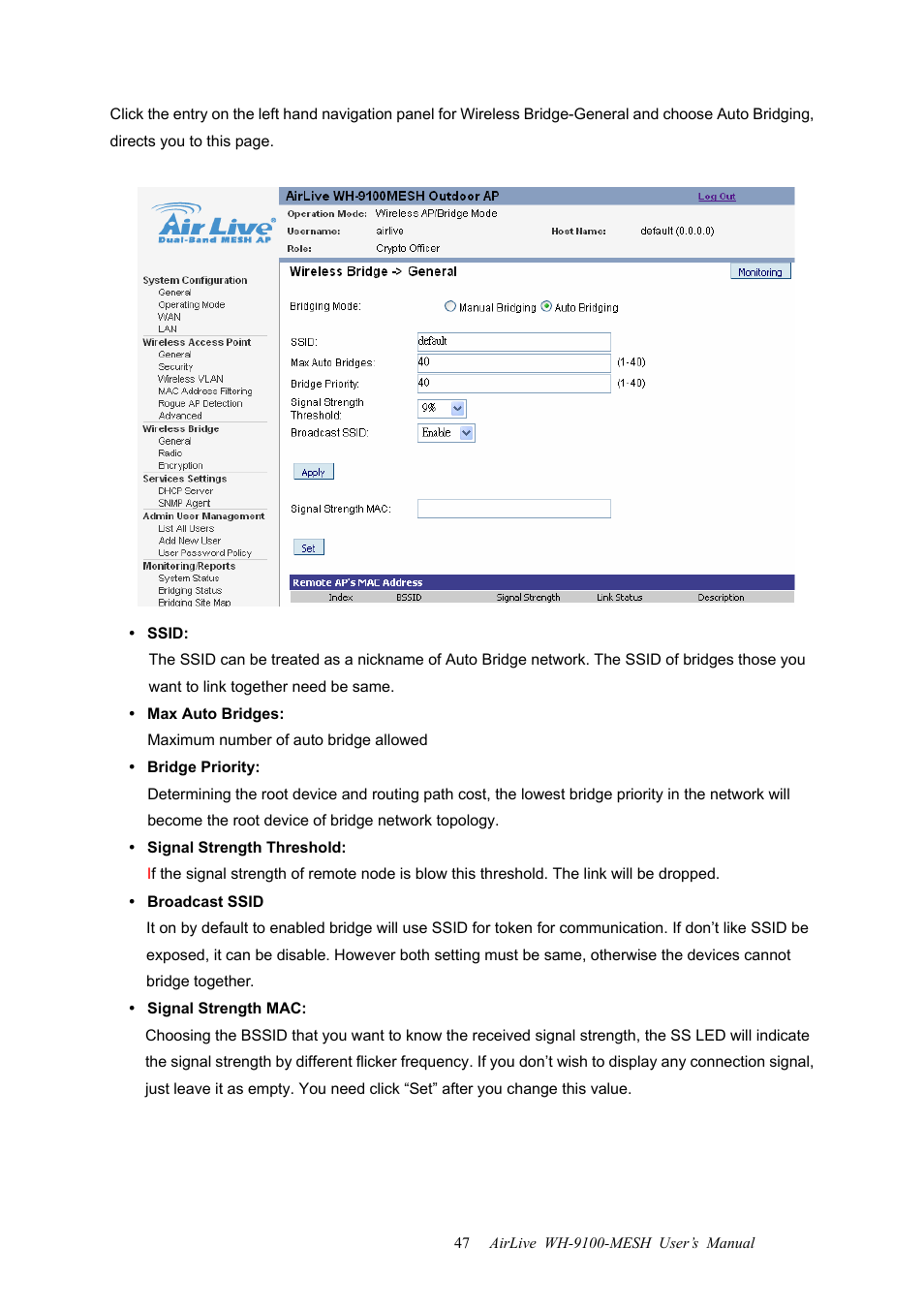 AirLive WH-9100MESH User Manual | Page 48 / 74