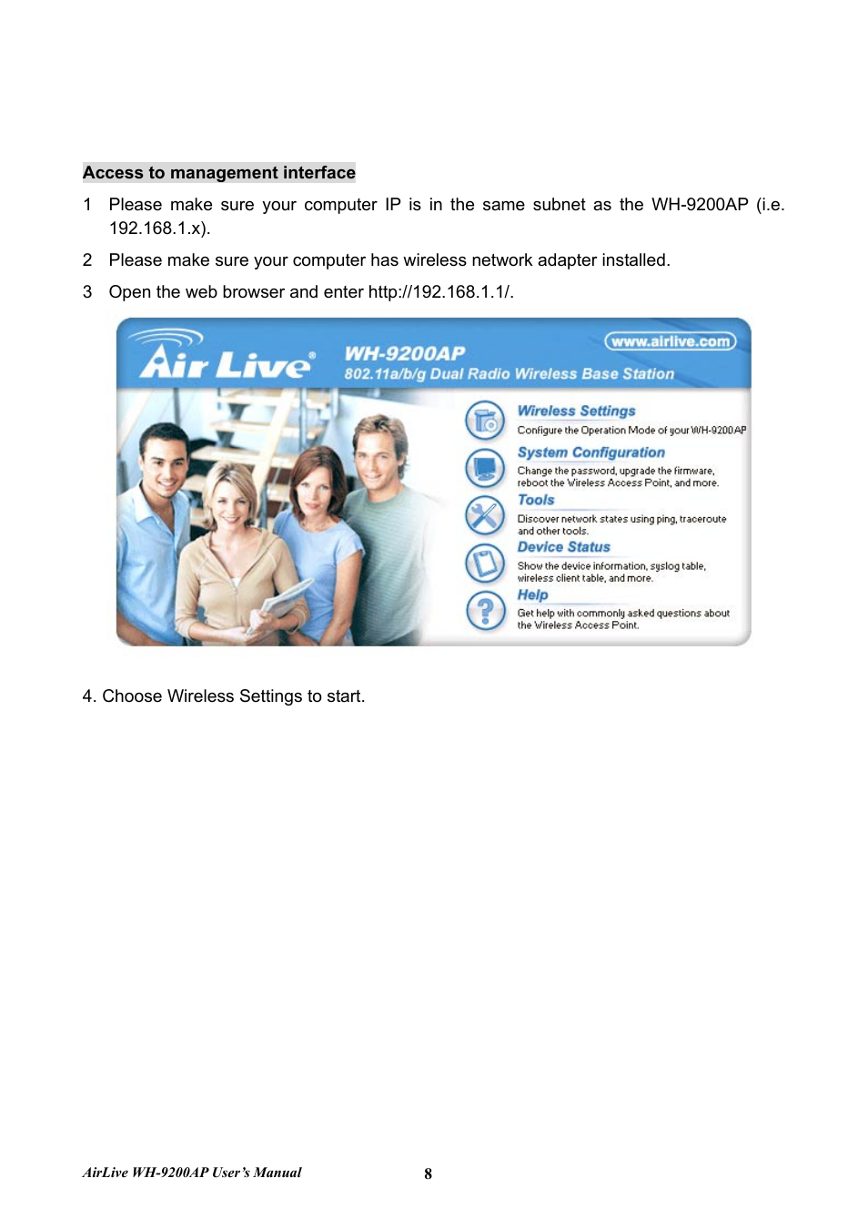 AirLive WH-9200AP User Manual | Page 10 / 33
