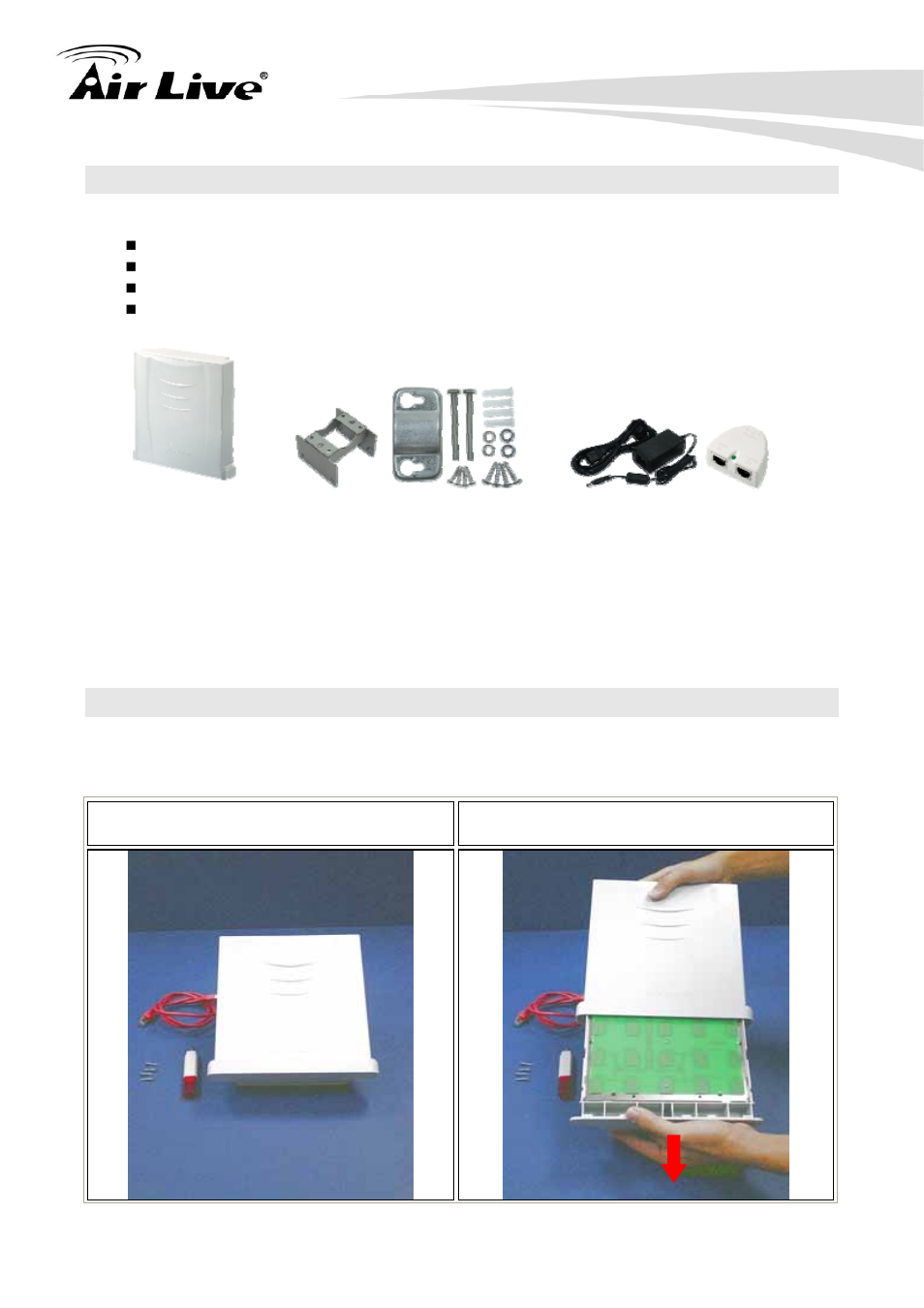 2 package content, 3 hardware installation | AirLive WHA-5500CPE User Manual | Page 18 / 161