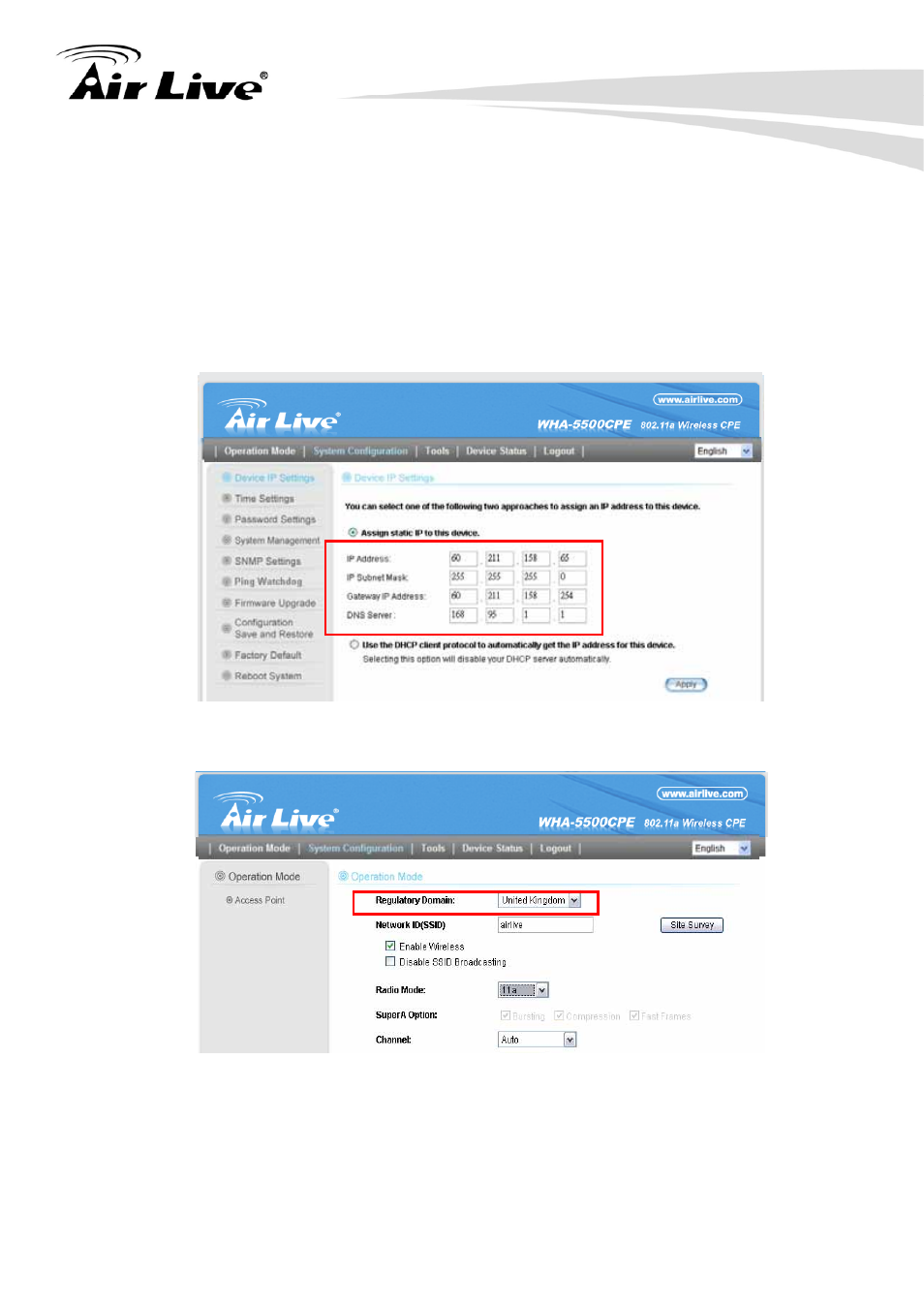 3 change the country code | AirLive WHA-5500CPE User Manual | Page 33 / 161