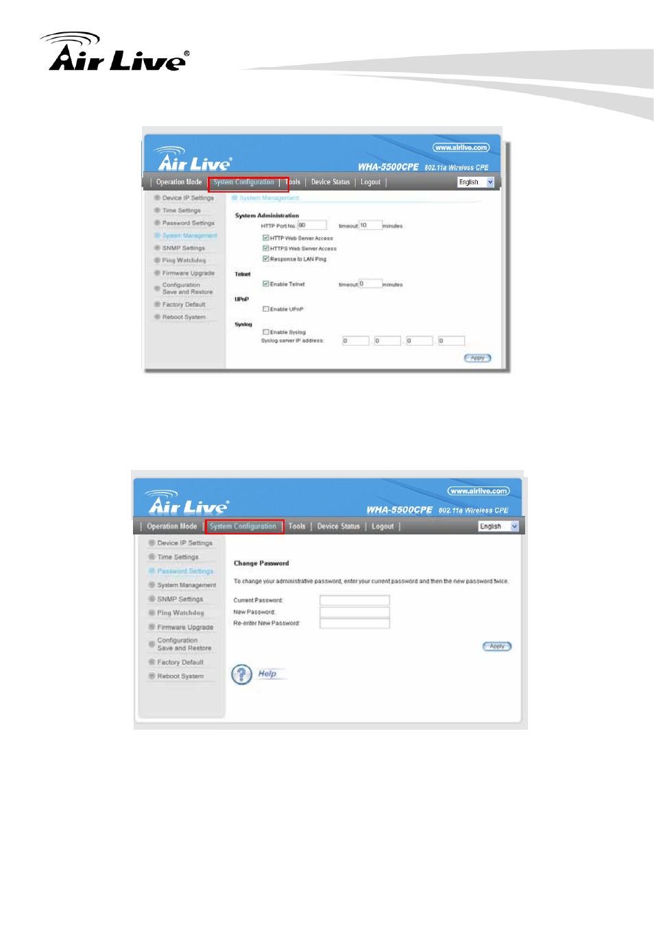 6 change password | AirLive WHA-5500CPE User Manual | Page 35 / 161