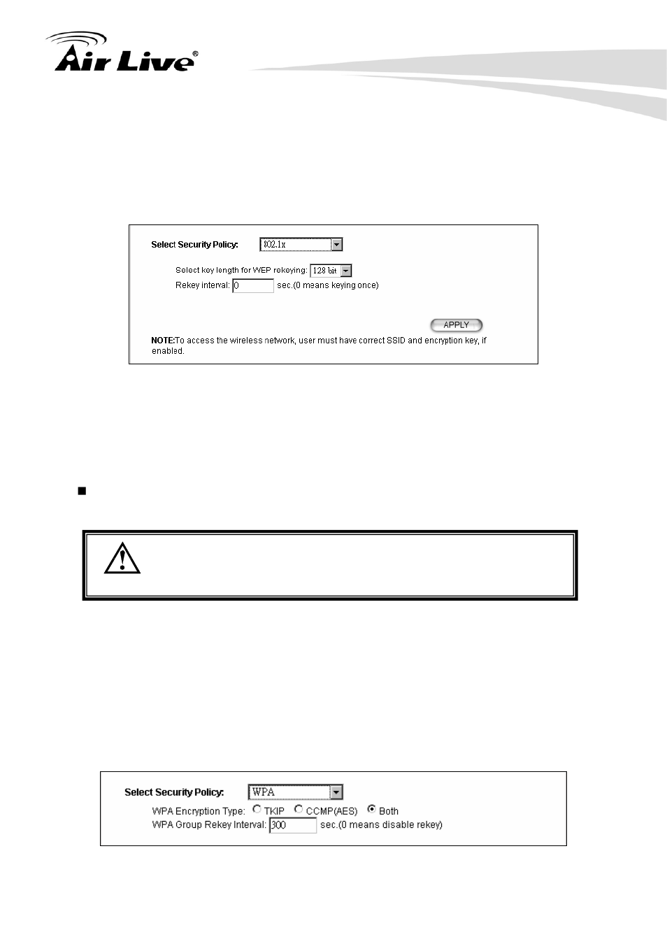 Wpa, wpa2, wpa-auto | AirLive WHA-5500CPE User Manual | Page 45 / 161