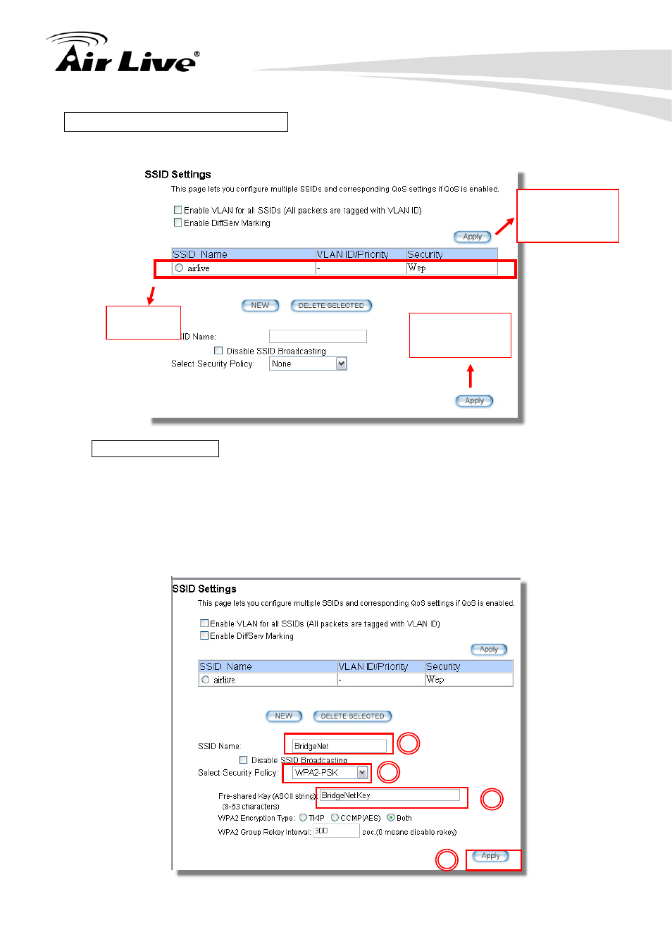 Configuring the multiple ssid | AirLive WHA-5500CPE User Manual | Page 52 / 161