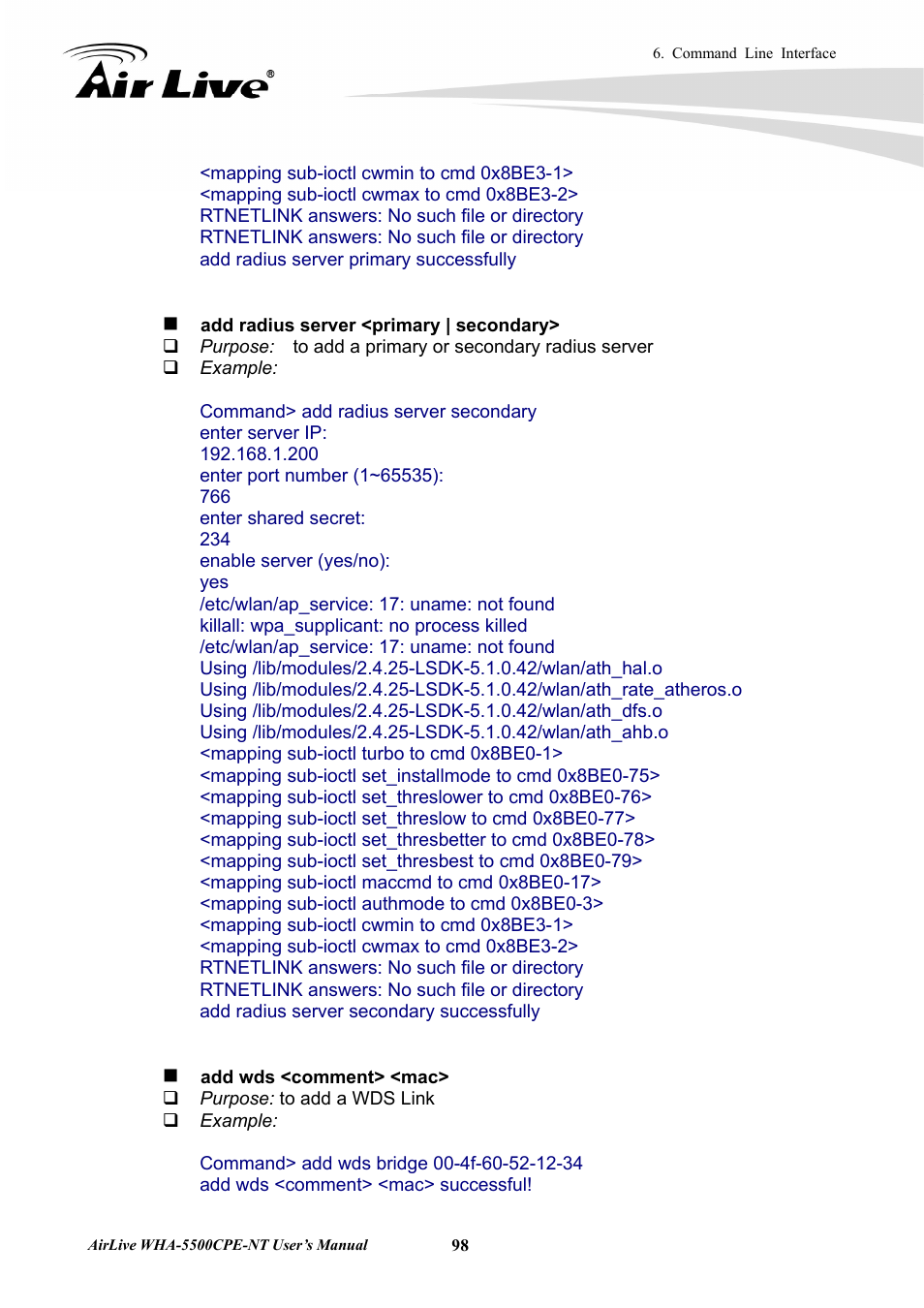 AirLive WHA-5500CPE-NT User Manual | Page 104 / 161