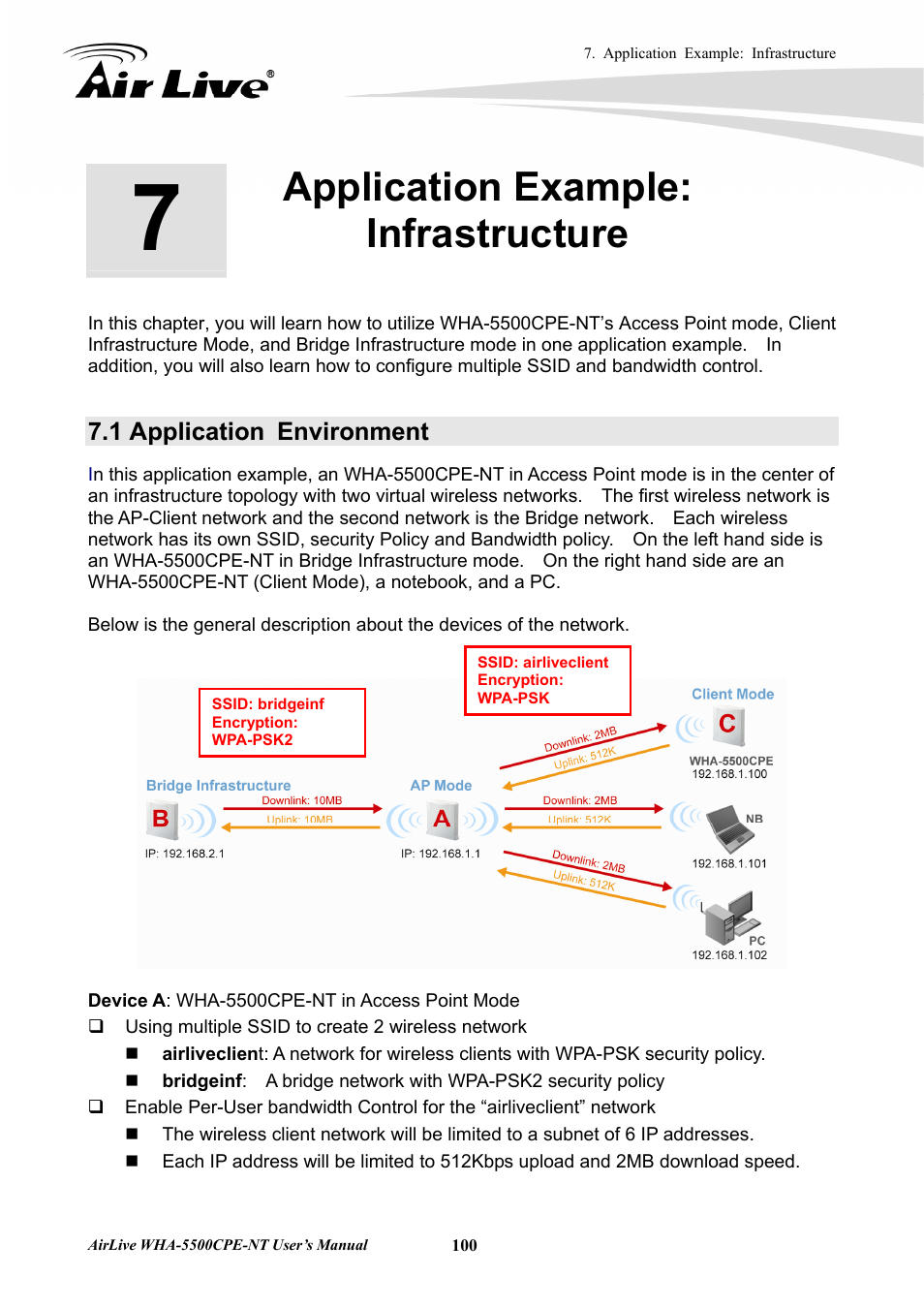 Application example: infrastructure, 1 application environment | AirLive WHA-5500CPE-NT User Manual | Page 106 / 161