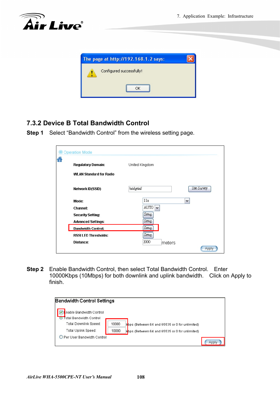 2 device b total bandwidth control | AirLive WHA-5500CPE-NT User Manual | Page 114 / 161