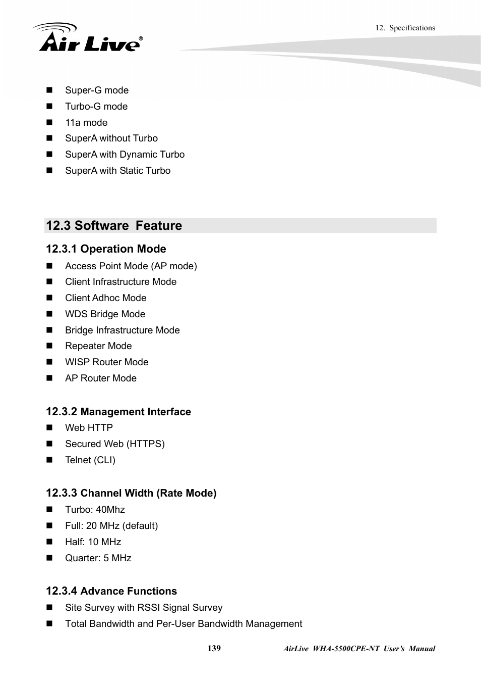 3 software feature | AirLive WHA-5500CPE-NT User Manual | Page 145 / 161