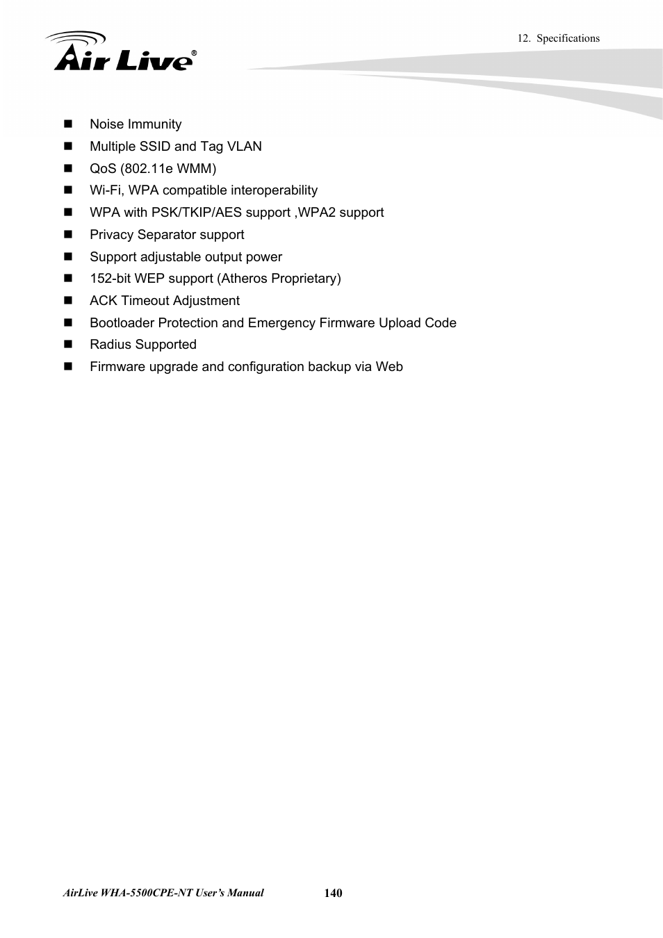 AirLive WHA-5500CPE-NT User Manual | Page 146 / 161