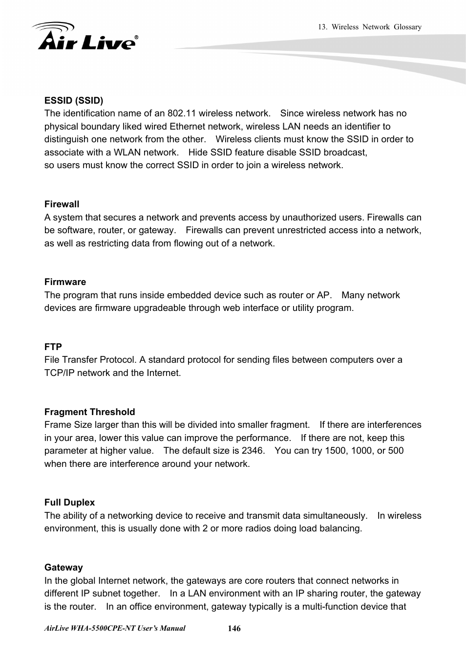 AirLive WHA-5500CPE-NT User Manual | Page 152 / 161