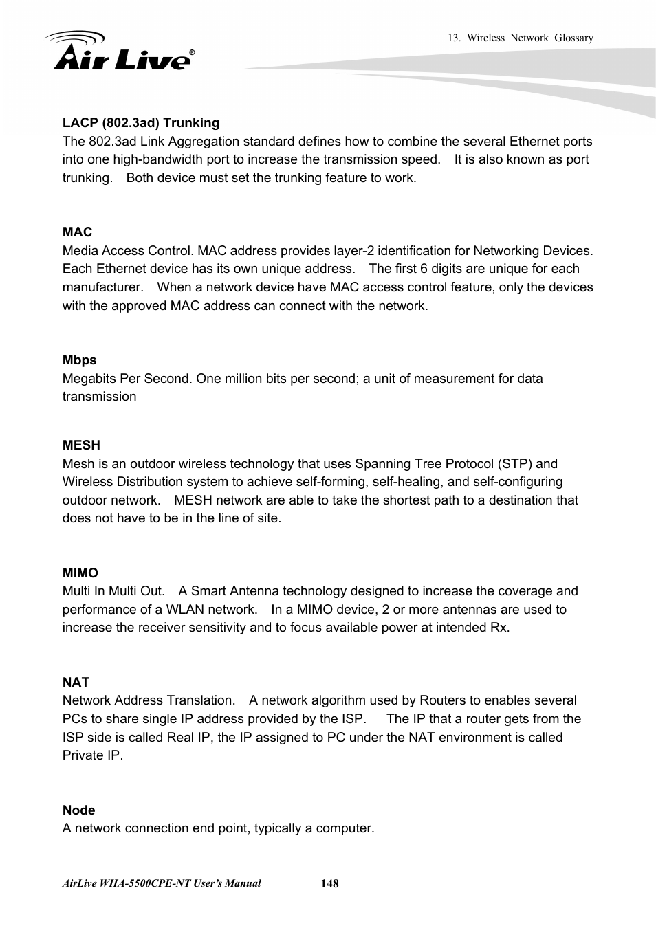 AirLive WHA-5500CPE-NT User Manual | Page 154 / 161
