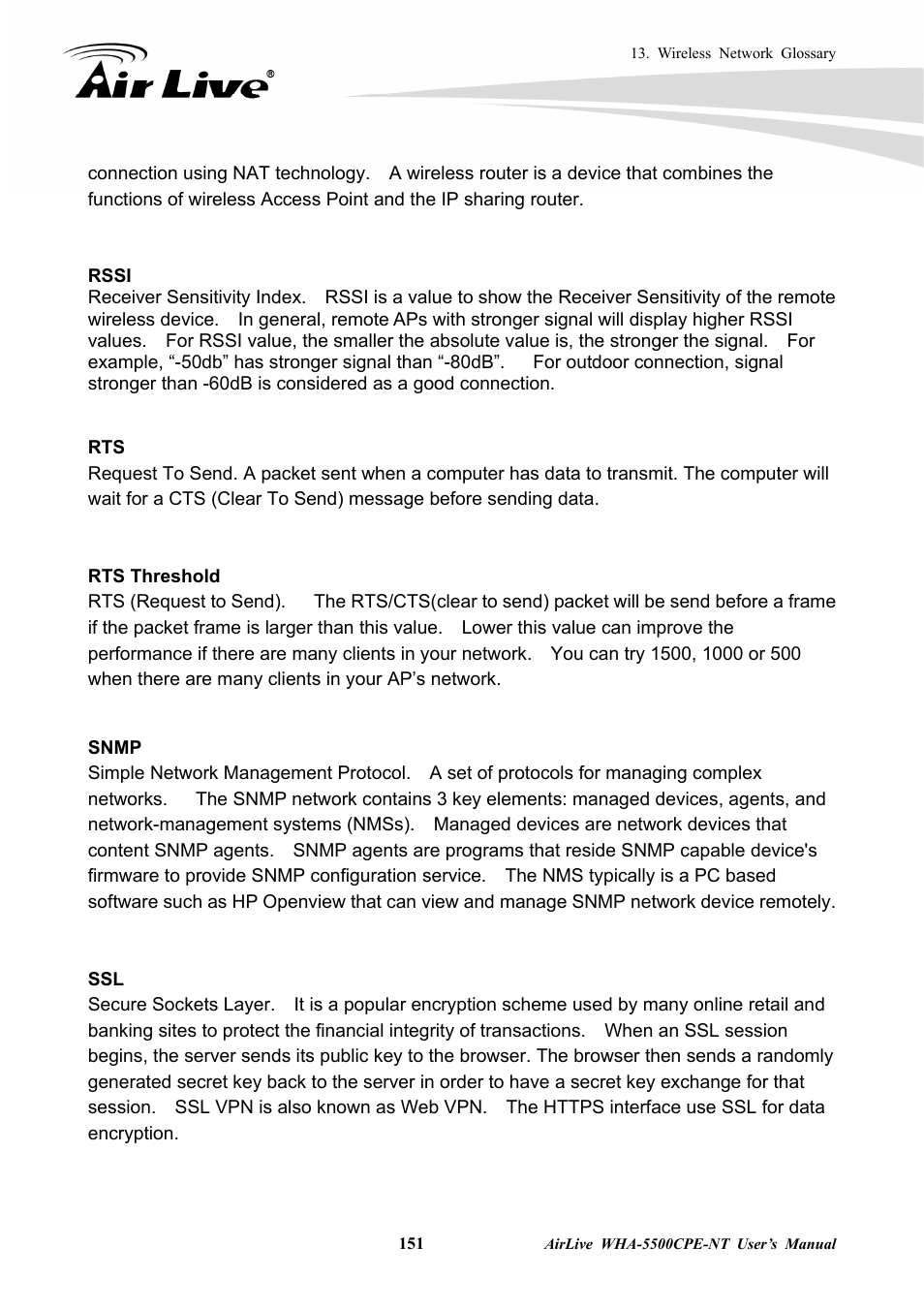 AirLive WHA-5500CPE-NT User Manual | Page 157 / 161