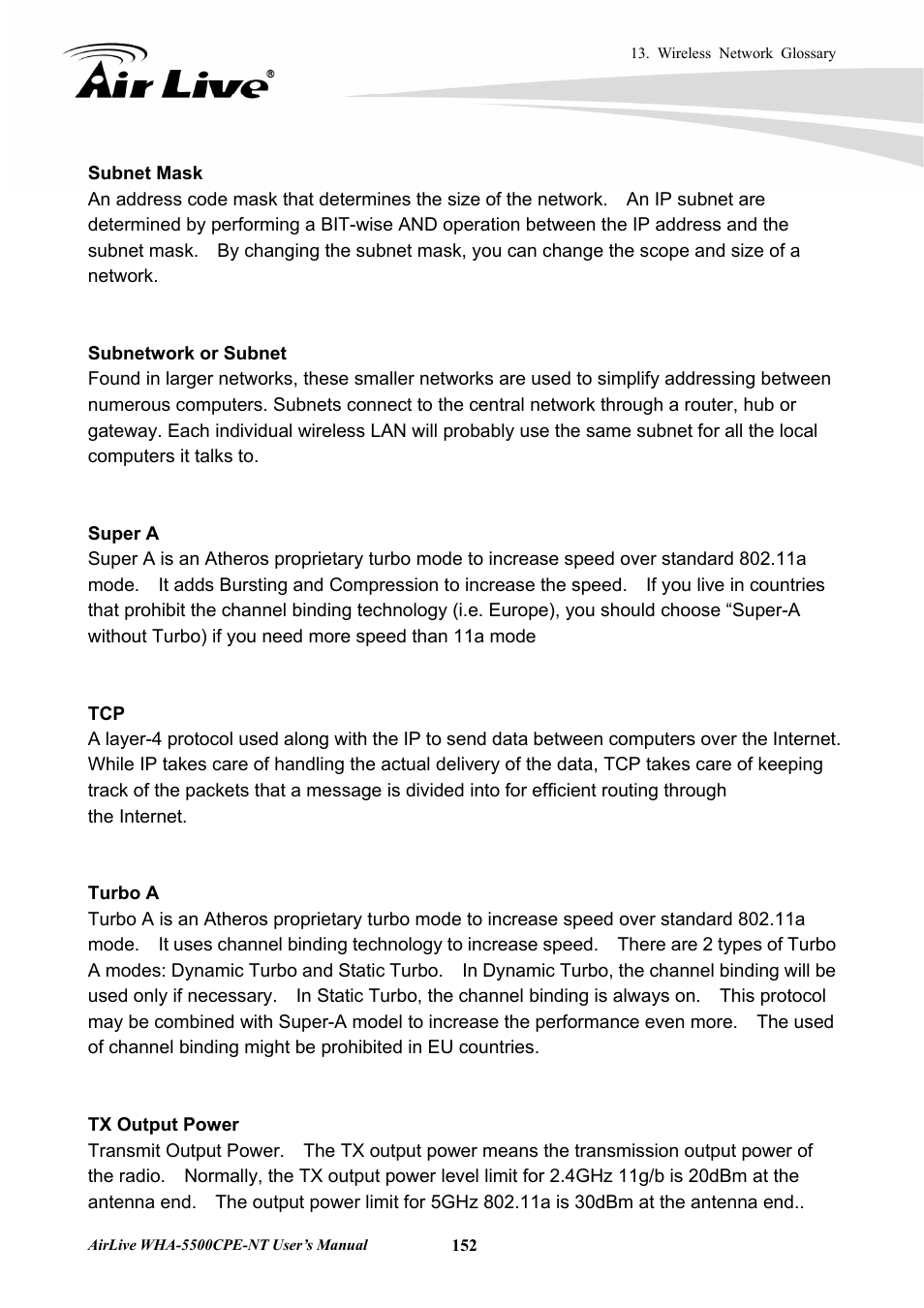 AirLive WHA-5500CPE-NT User Manual | Page 158 / 161