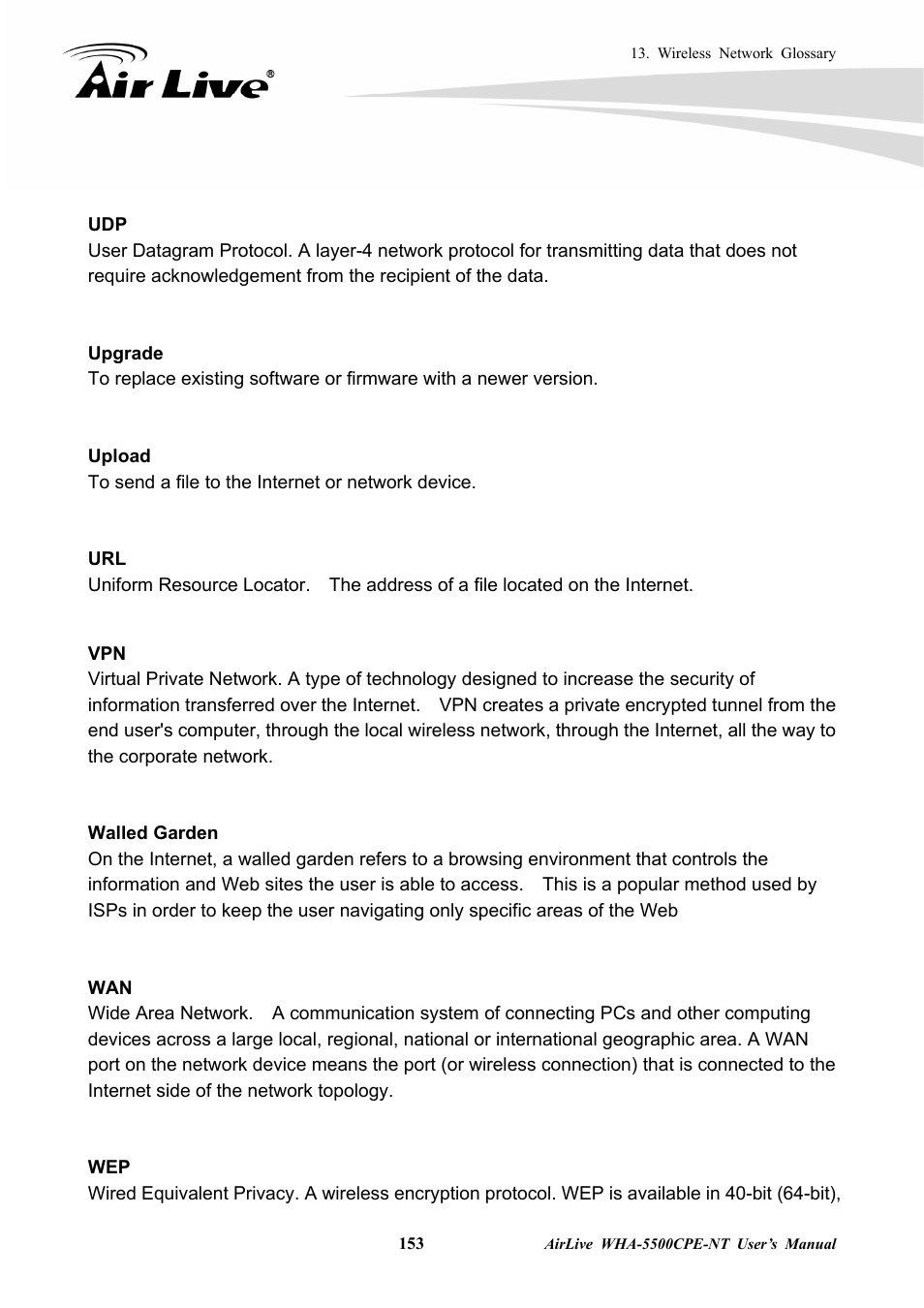 AirLive WHA-5500CPE-NT User Manual | Page 159 / 161