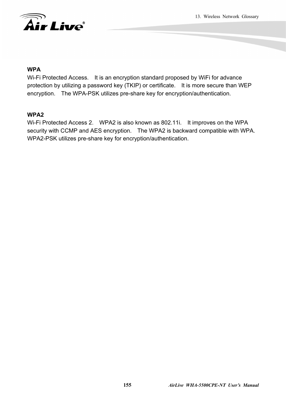 AirLive WHA-5500CPE-NT User Manual | Page 161 / 161
