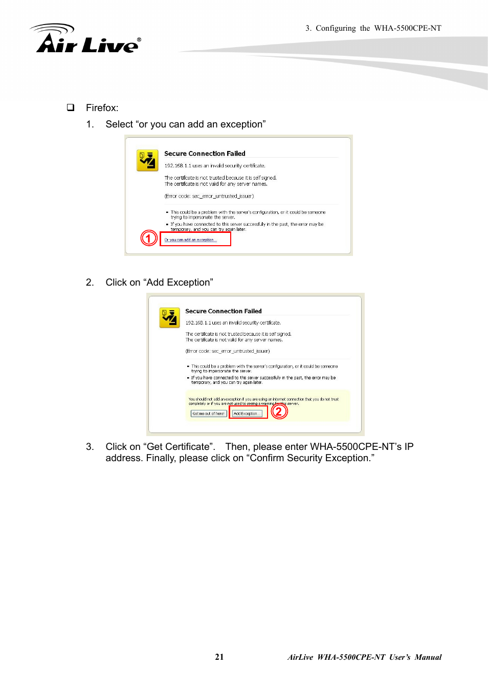 AirLive WHA-5500CPE-NT User Manual | Page 27 / 161