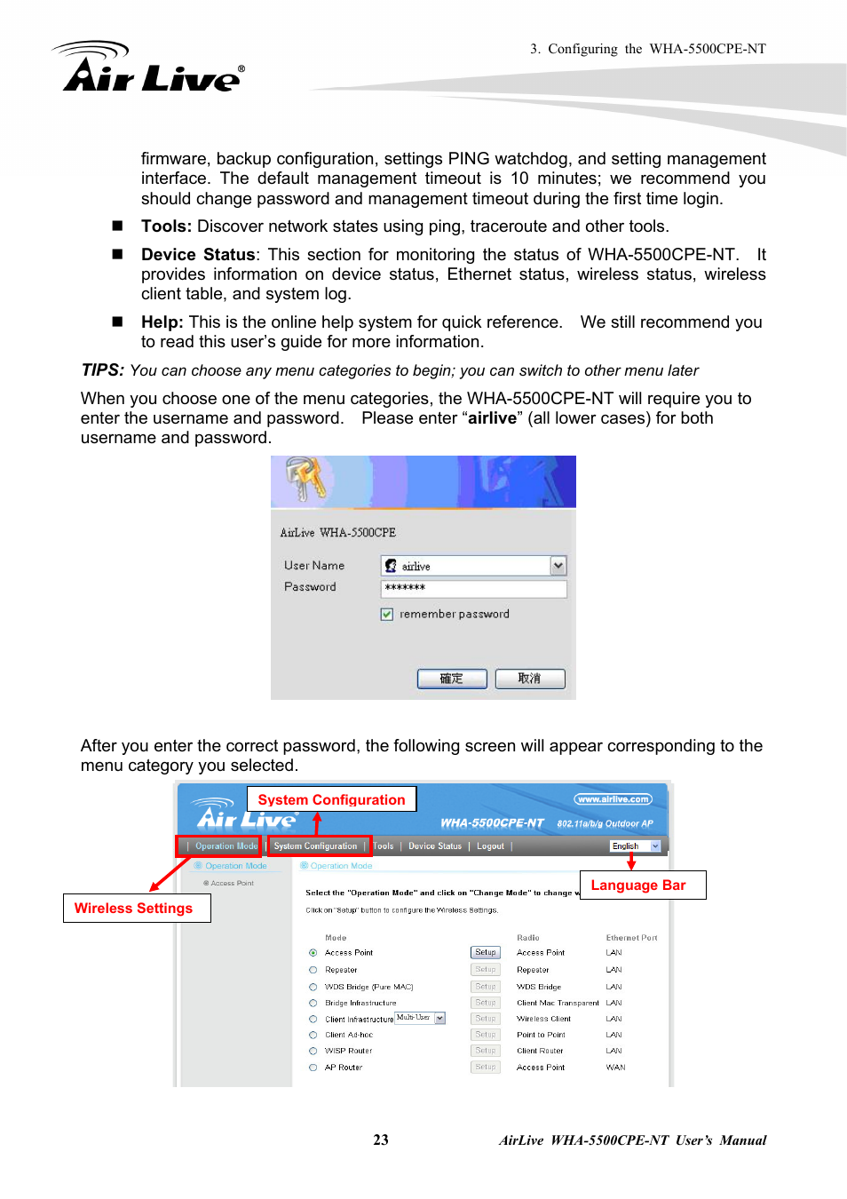 AirLive WHA-5500CPE-NT User Manual | Page 29 / 161