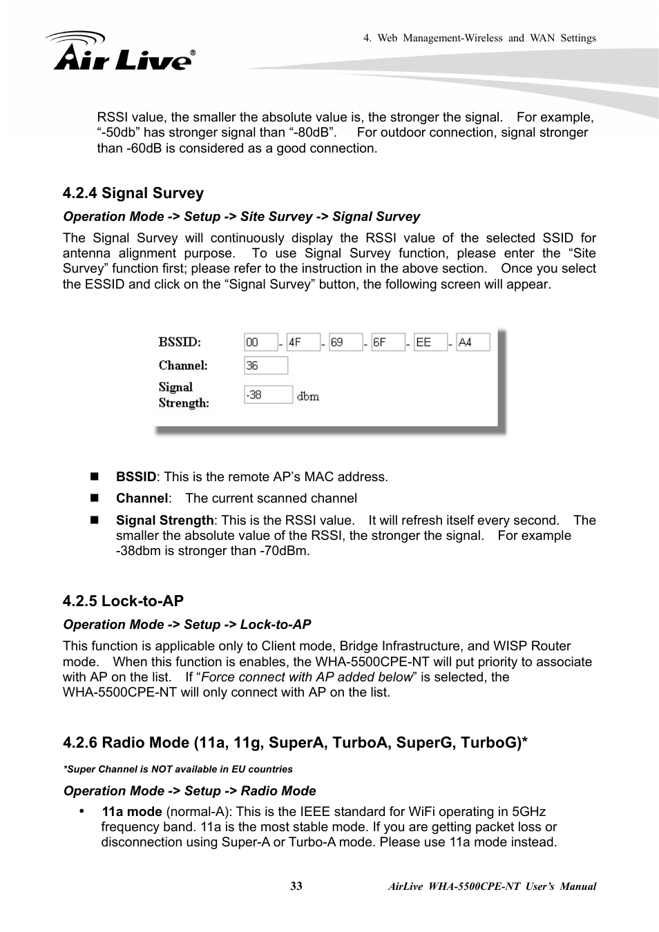 AirLive WHA-5500CPE-NT User Manual | Page 39 / 161