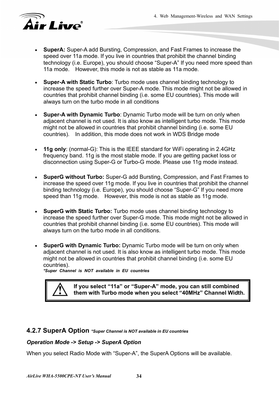 7 supera option | AirLive WHA-5500CPE-NT User Manual | Page 40 / 161