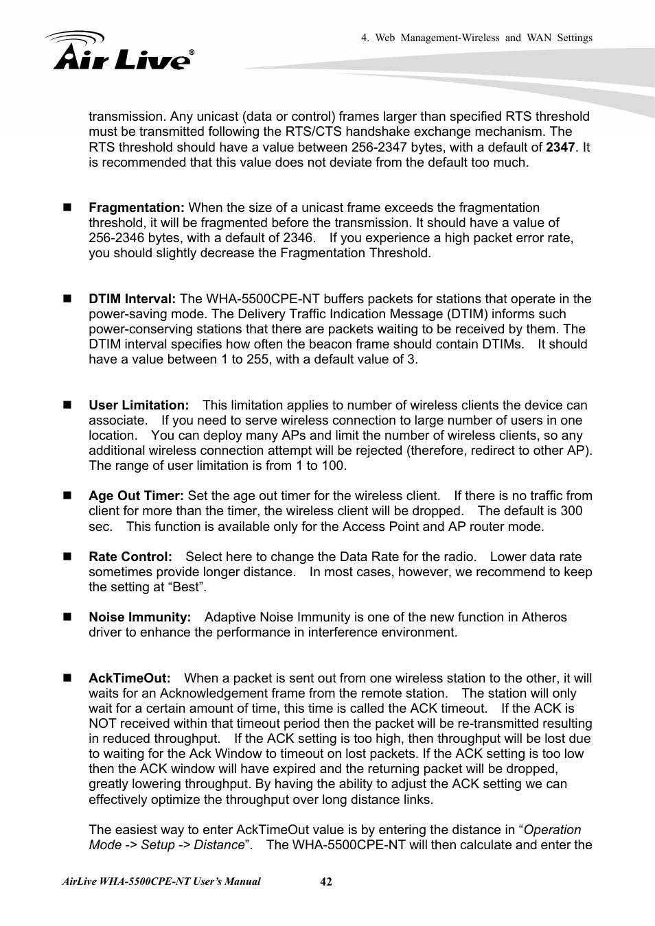 AirLive WHA-5500CPE-NT User Manual | Page 48 / 161