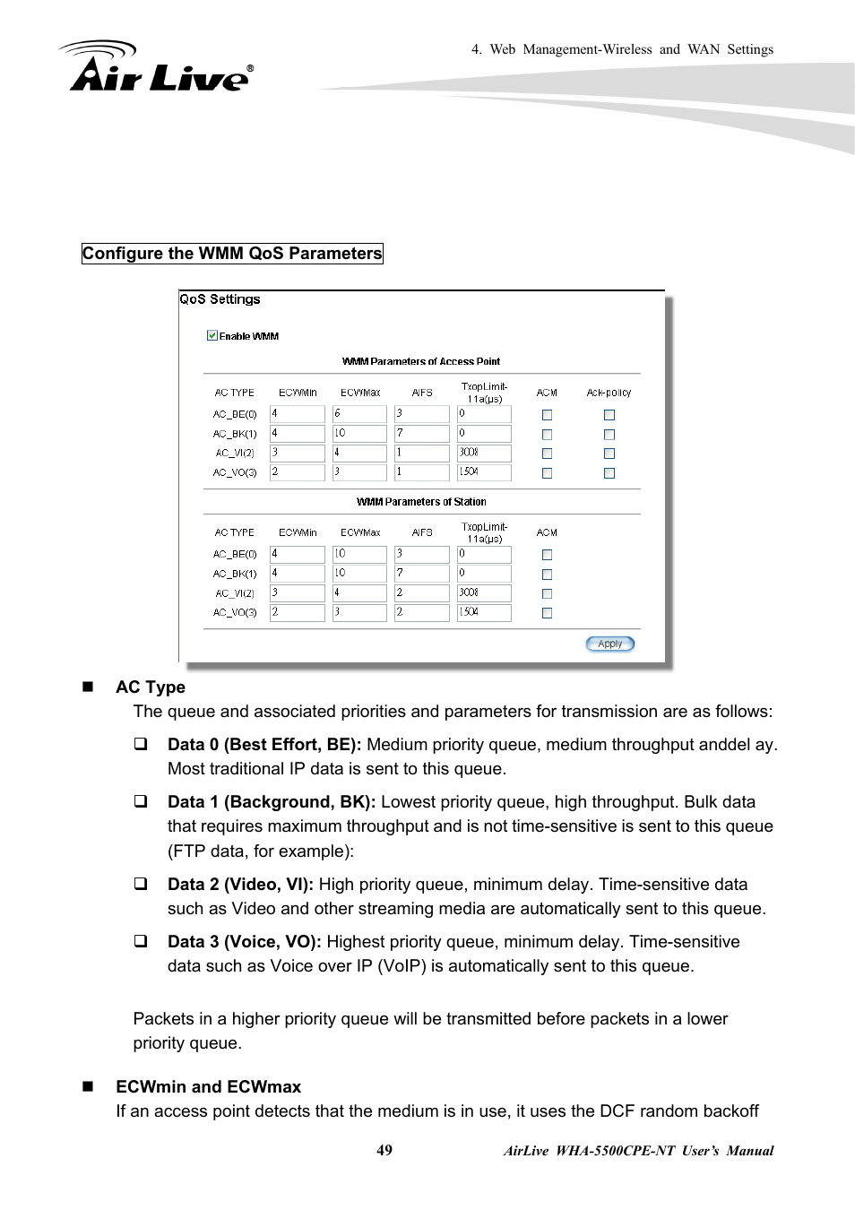 AirLive WHA-5500CPE-NT User Manual | Page 55 / 161