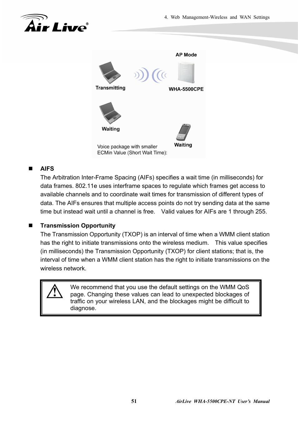 AirLive WHA-5500CPE-NT User Manual | Page 57 / 161