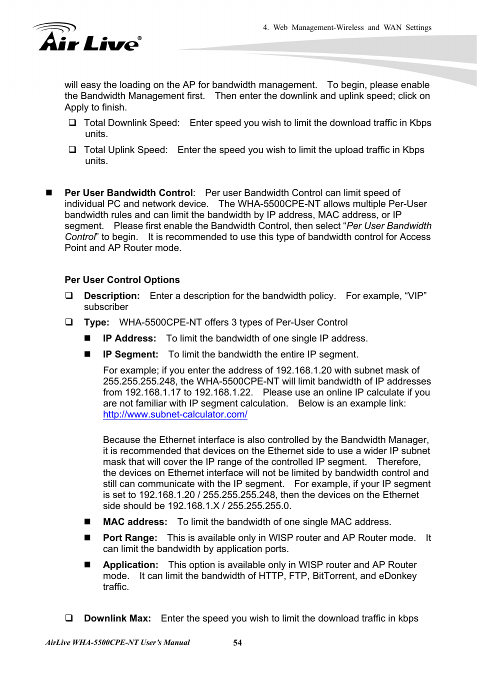 AirLive WHA-5500CPE-NT User Manual | Page 60 / 161