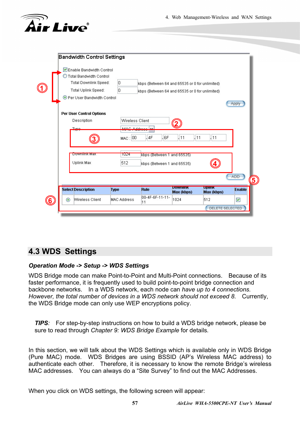 3 wds settings | AirLive WHA-5500CPE-NT User Manual | Page 63 / 161