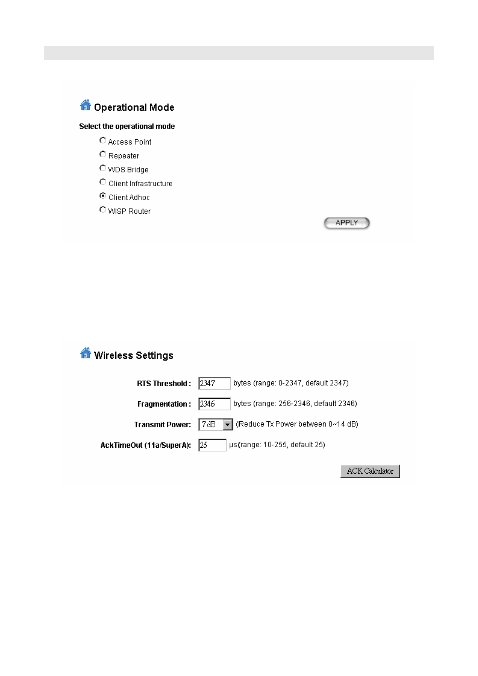 7 client adhoc mode settings, 1 wireless settings | AirLive WHA-5500CPE-PCBA User Manual | Page 52 / 72