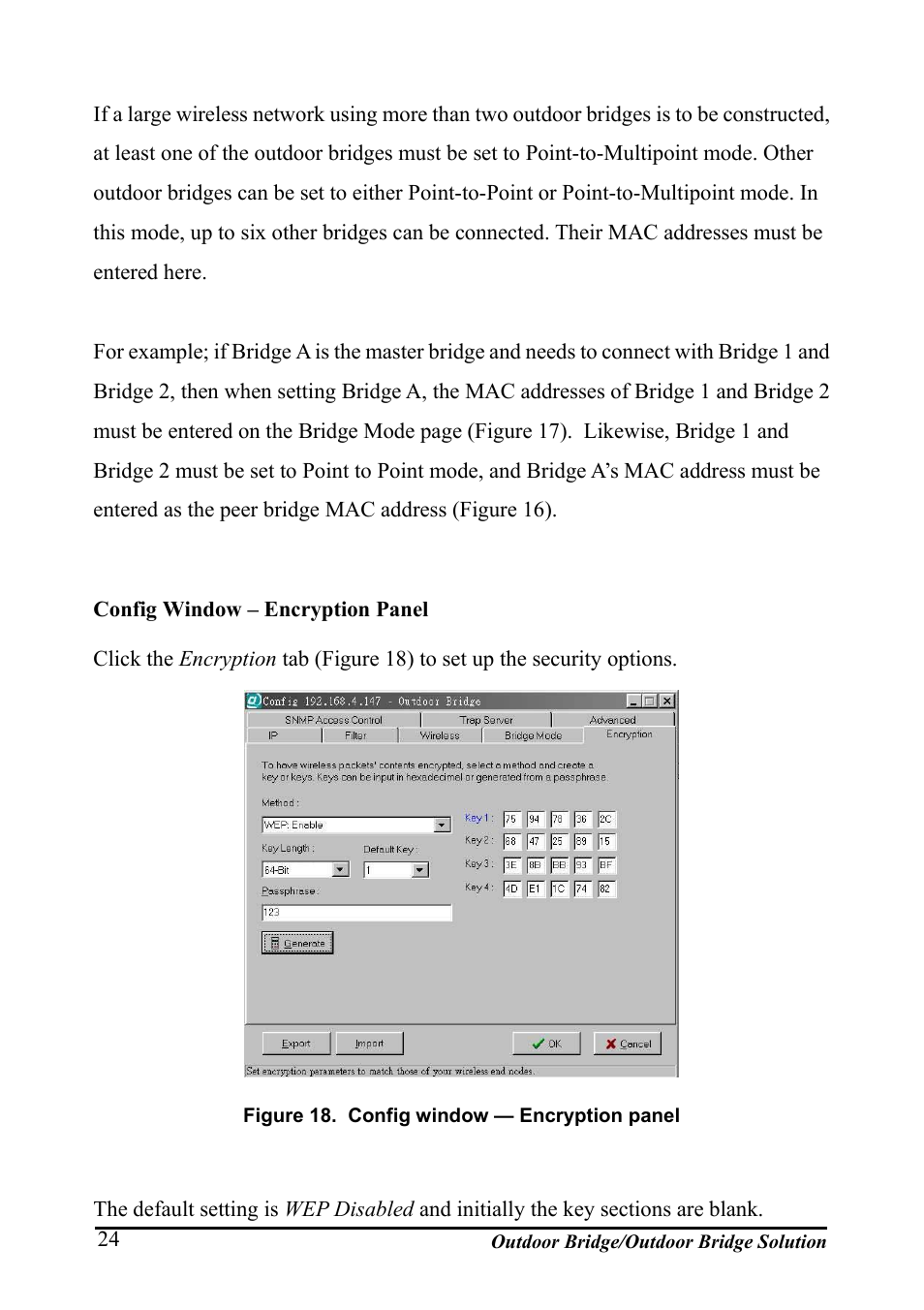 Config window – encryption panel, Igure, Onfig window | Ncryption panel | AirLive WHP-1130 User Manual | Page 34 / 65