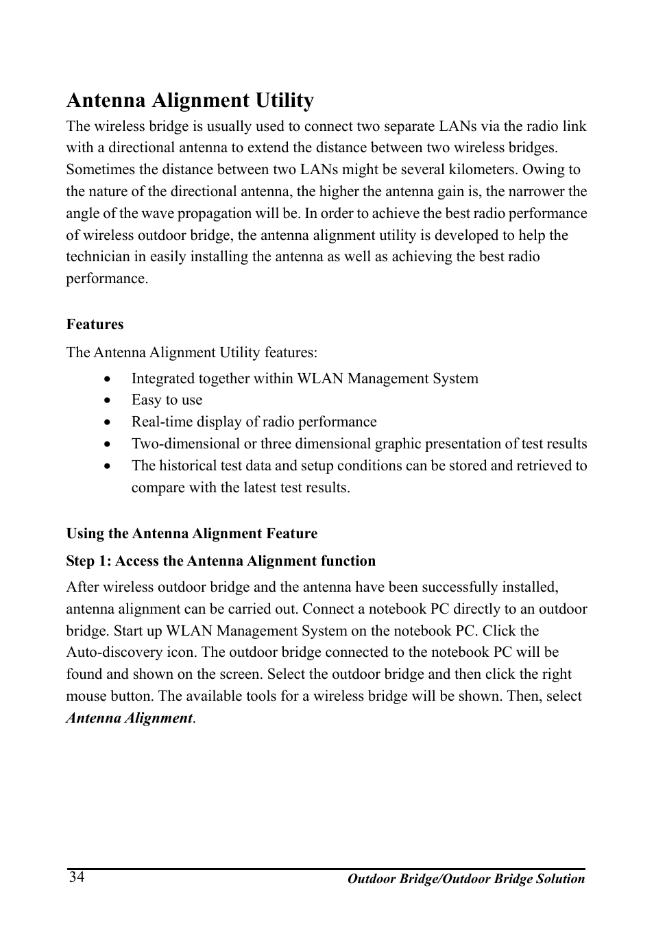 Antenna alignment utility, Ntenna, Lignment | Tility | AirLive WHP-1130 User Manual | Page 44 / 65