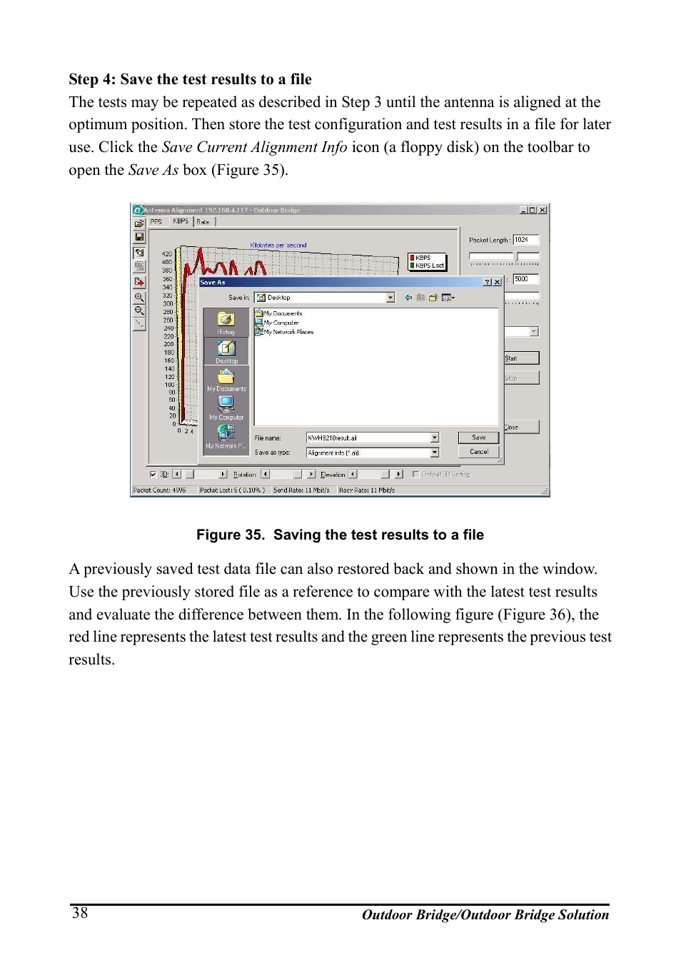 Igure, Aving the test results to a file | AirLive WHP-1130 User Manual | Page 48 / 65