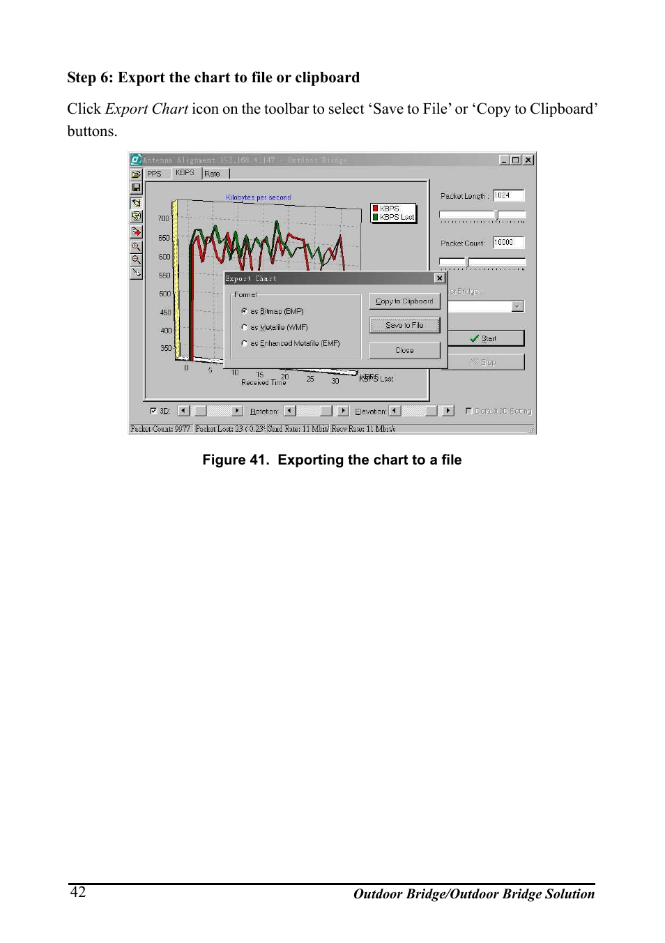 Igure, Xporting the chart to a file | AirLive WHP-1130 User Manual | Page 52 / 65